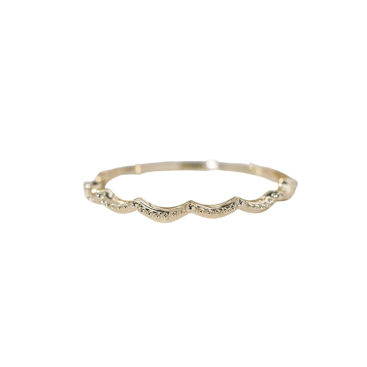 Anillo solitario de oro auténtico de 9 K/14 K/18 K, filigrana de forma delicada