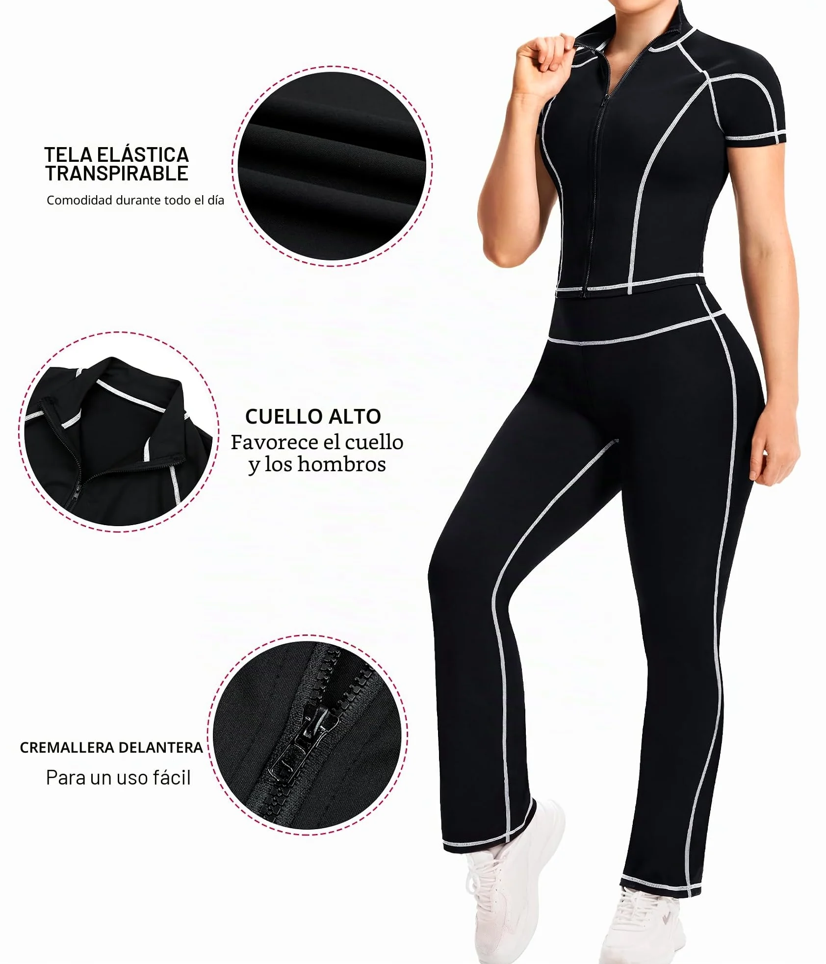Gotoly Conjunto completo de dos piezas para gimnasio, correr, ejercicio, entrenamiento, yoga, conjunto de ropa deportiva para mujer