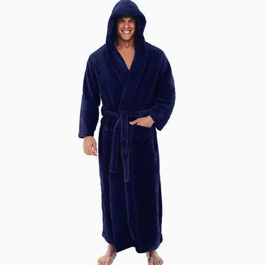 KOSTEN Bata De Baño Mujer Los Pijamas De Invierno Con Capucha Para Hombres Engrosan Y Calientan Los Abrigos De Bata De Manga Larga Para Hombres