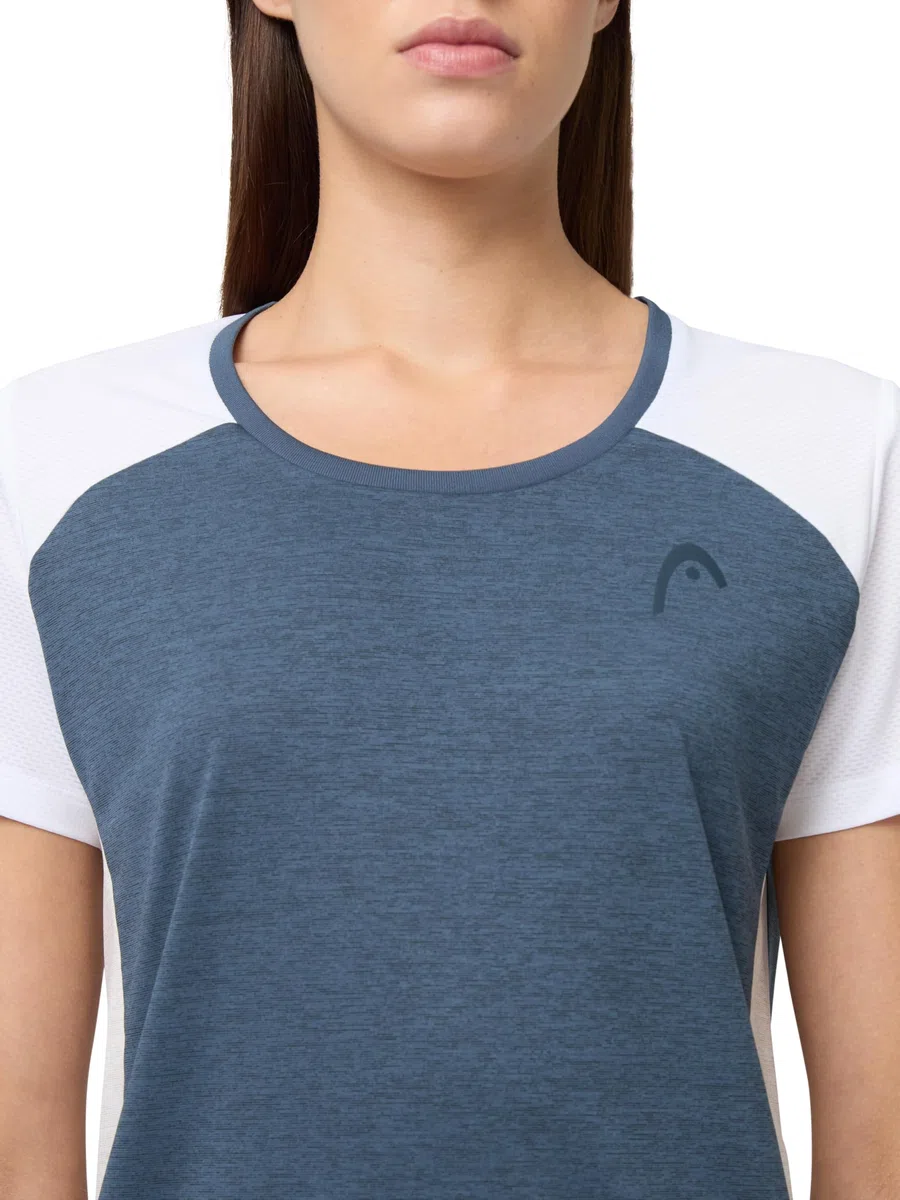 HEAD Play Tech Camiseta de Manga Corta Mujeres Azul Oscuro