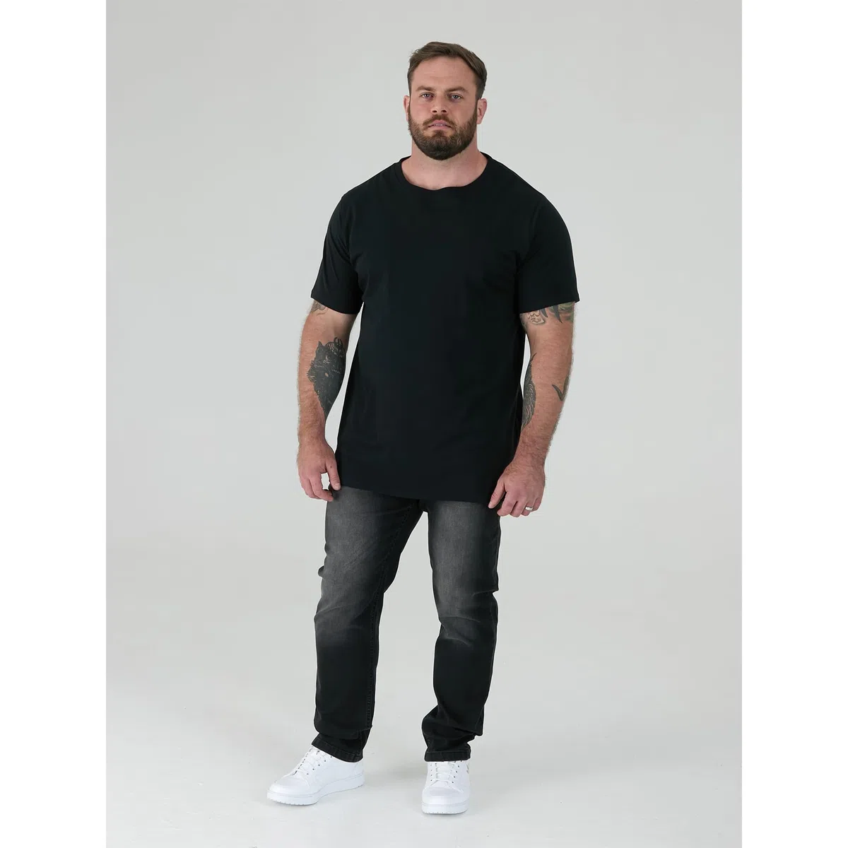 Duke Fenton Kingsize D555 - Camisetas de cuello redondo para hombre (paquete de 2)