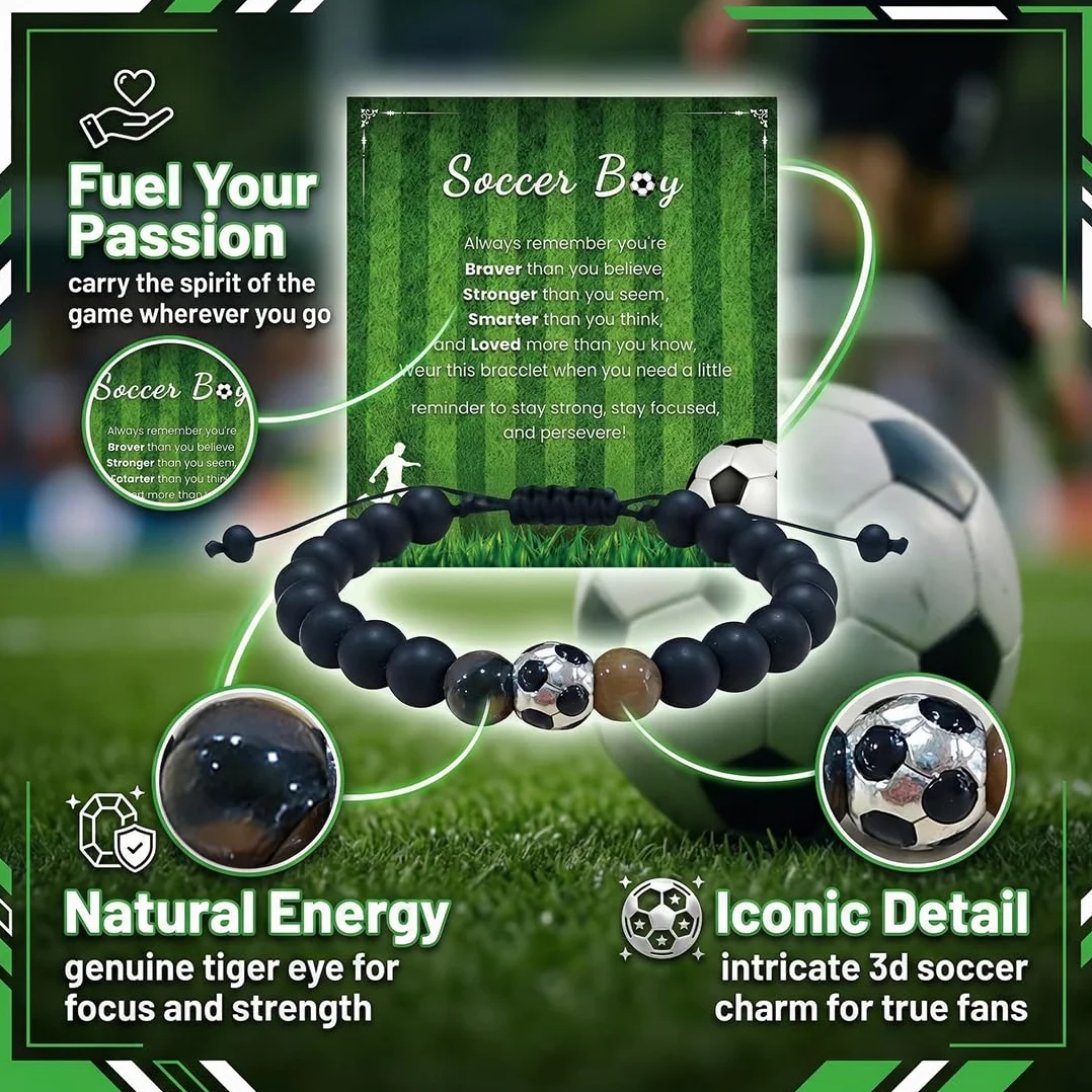 Futbol Pulsera de Regalos Regalos Futbol Niños Regalos de Futbol para Niños Cumpleaños 8-12 Años Pulsera De Fútbol Regalos Chico Originales Jovenes Regalos Unisex