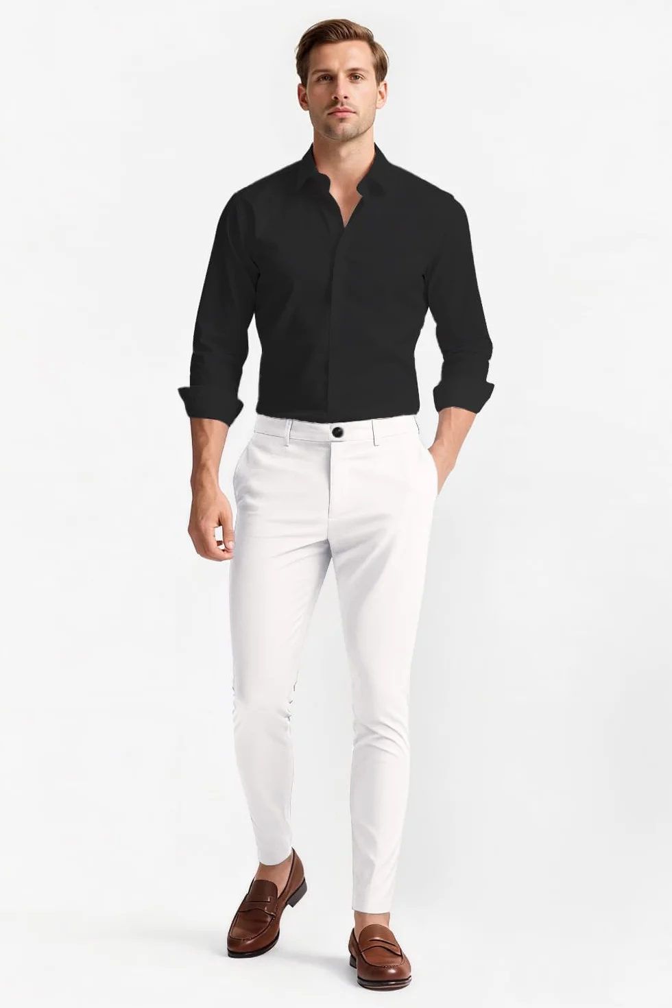 GINGTTO Pantalones Chinos Hombre Skinny Elásticos Pantalón Slim Stretch para Hombres