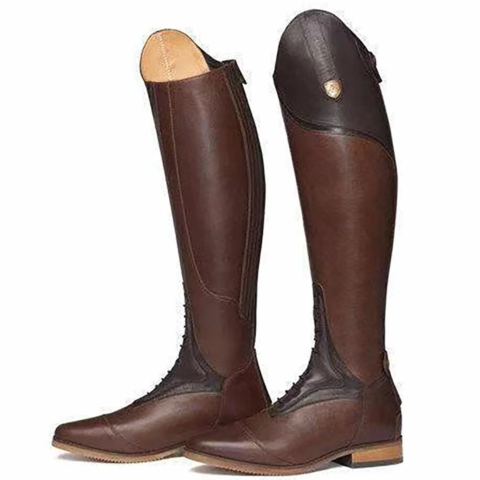 Botas Ecuestres Otoño Resistentes Al Desgaste Cremallera Trasera Unisex Antideslizantes Hasta La Rodilla Tacón Medio 3-5 Cm Brown