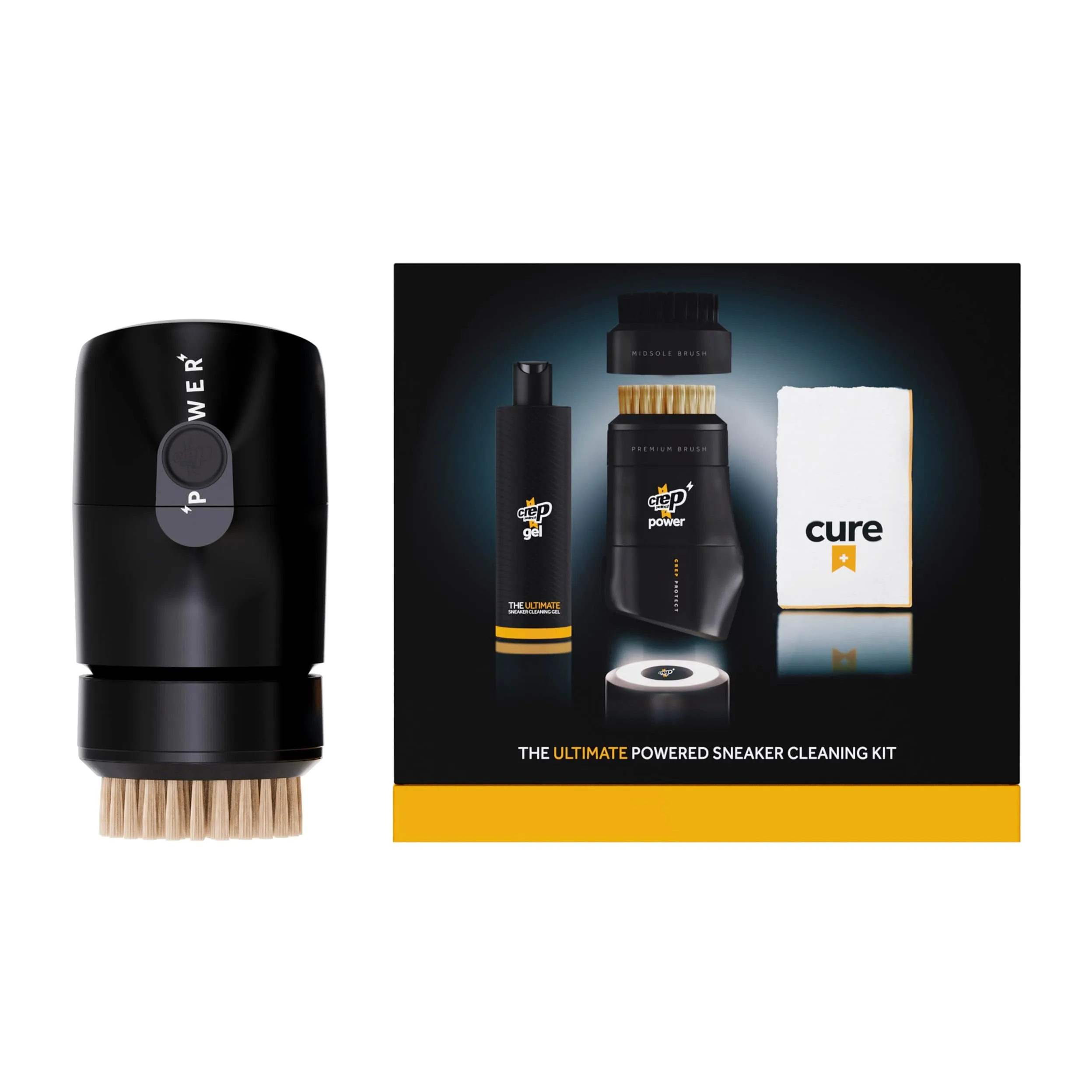 Crep Protect Power Shoe Cleaner – Rechargeable Electric Sneaker Cleaning Kit with Brush, Gel, Cloth & Type-C Cable – for White Shoes, Leather, Suede & Canvas