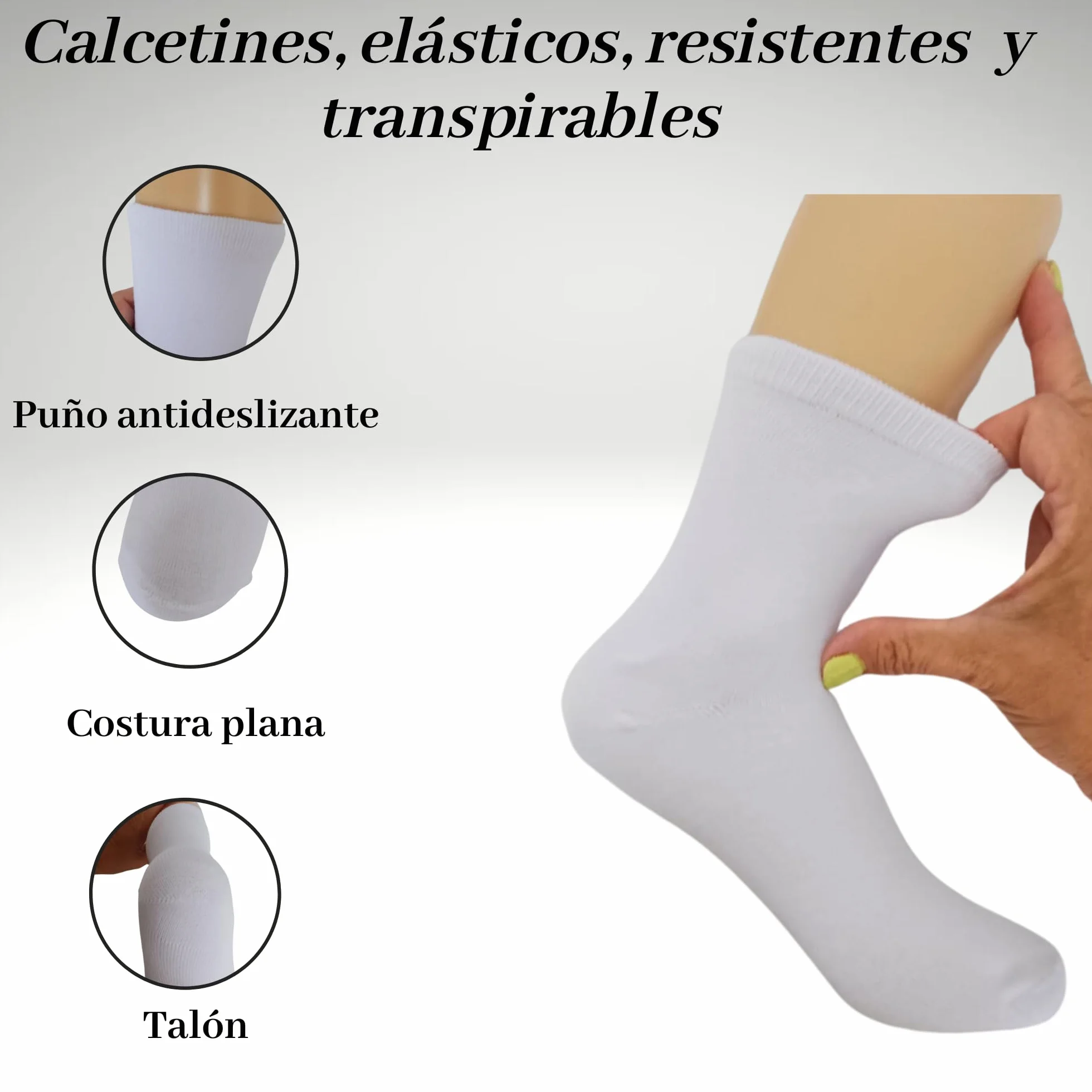 (6 pares) calceltines escolares para niña-niño blancos de algodon uso colegio, deportes, casual unisex, calcetin para uniforme escolar semialtos, medias (FR/ES, Números, 11, Regular, BLANCO 25-28)