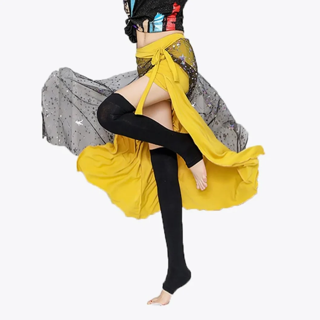 Disimlarl Falda larga de danza del vientre para mujer, falda larga de danza oriental, falda de actuación