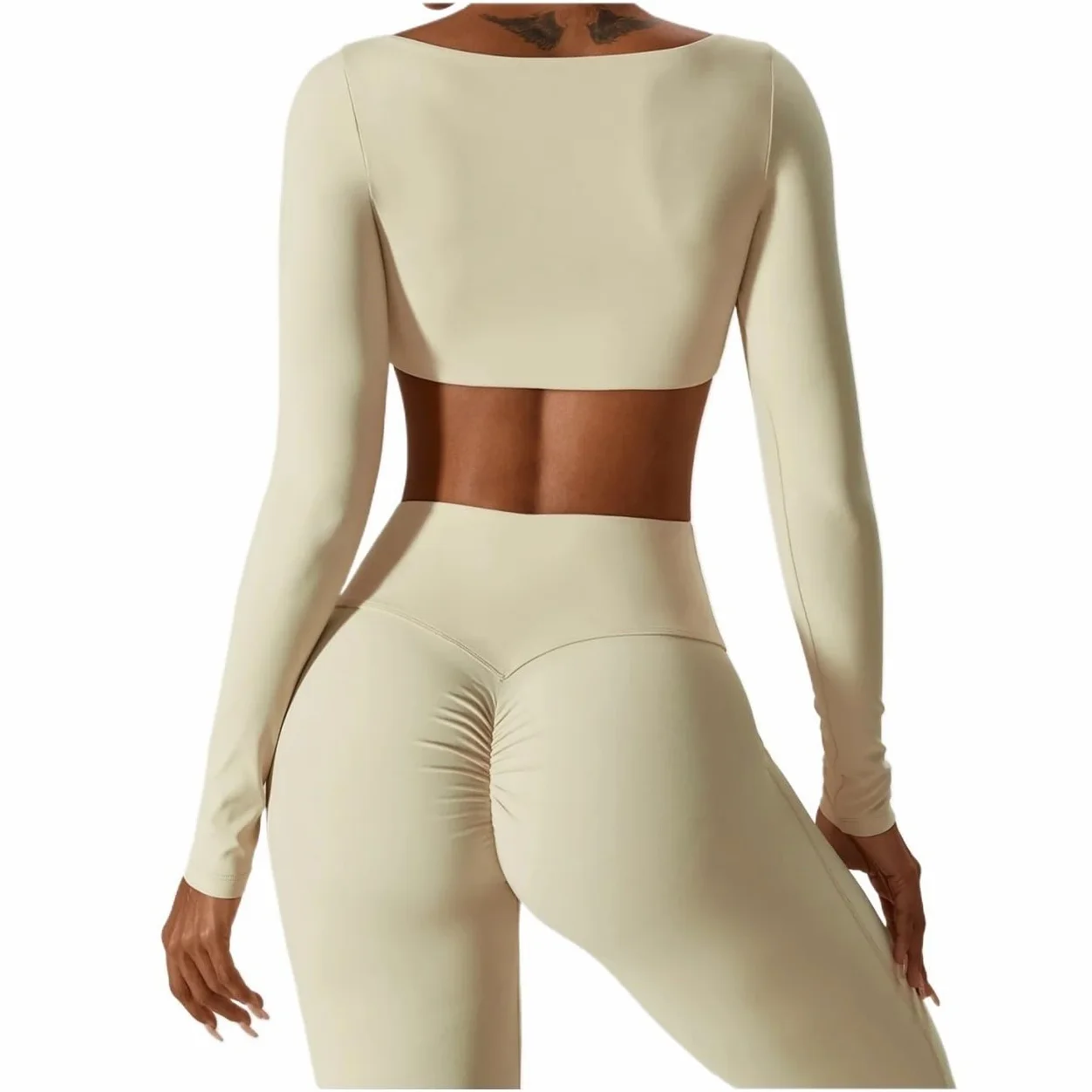 Mujer Conjunto de Ropa de Yoga Conjunto de yoga 2 uds ropa deportiva sin costuras gimnasio Legging Fitness sujetador Crop Top trajes deportivos de manga larga