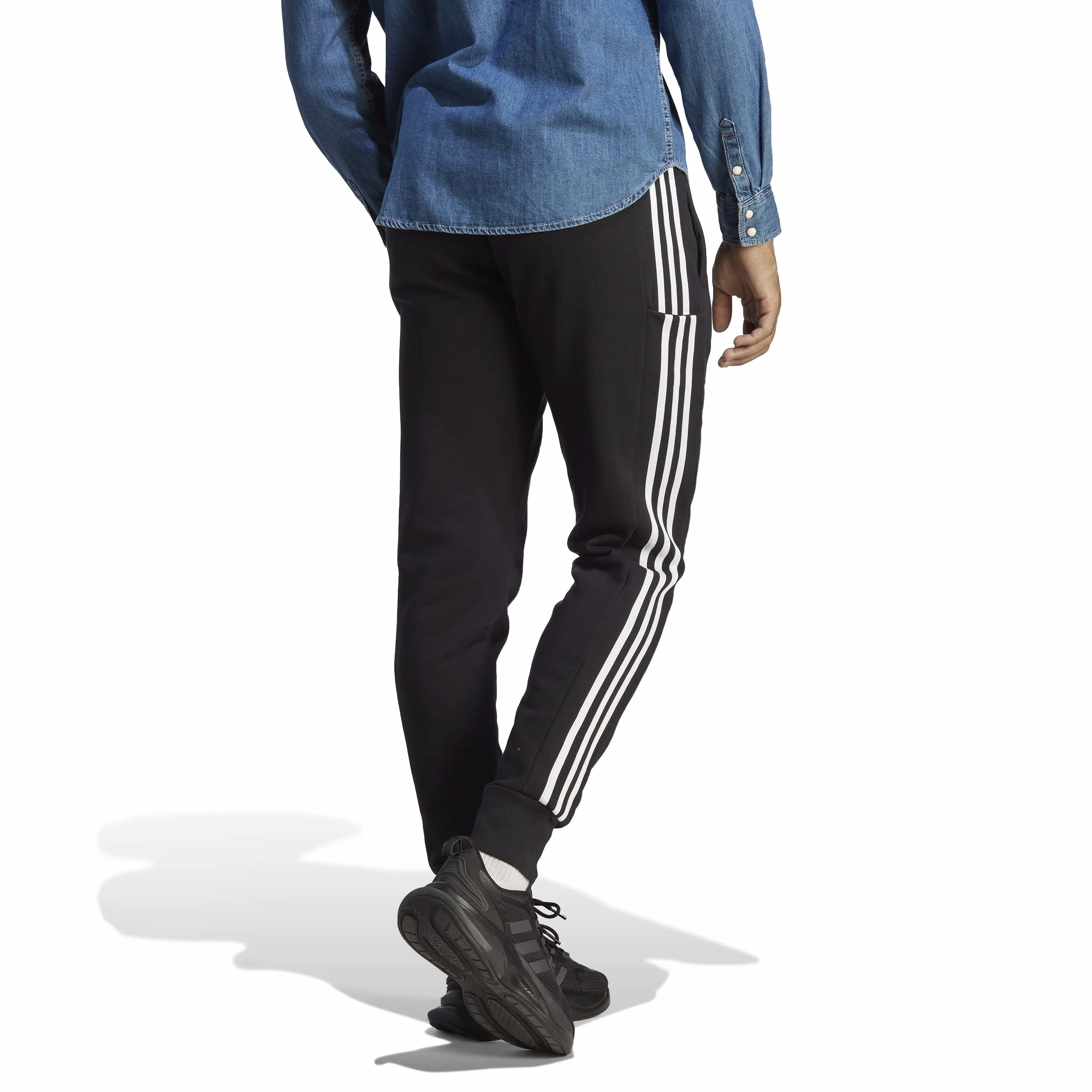 adidas Essentials French Terry Tapered Cuff 3-Stripes Pants - Pants Hombre