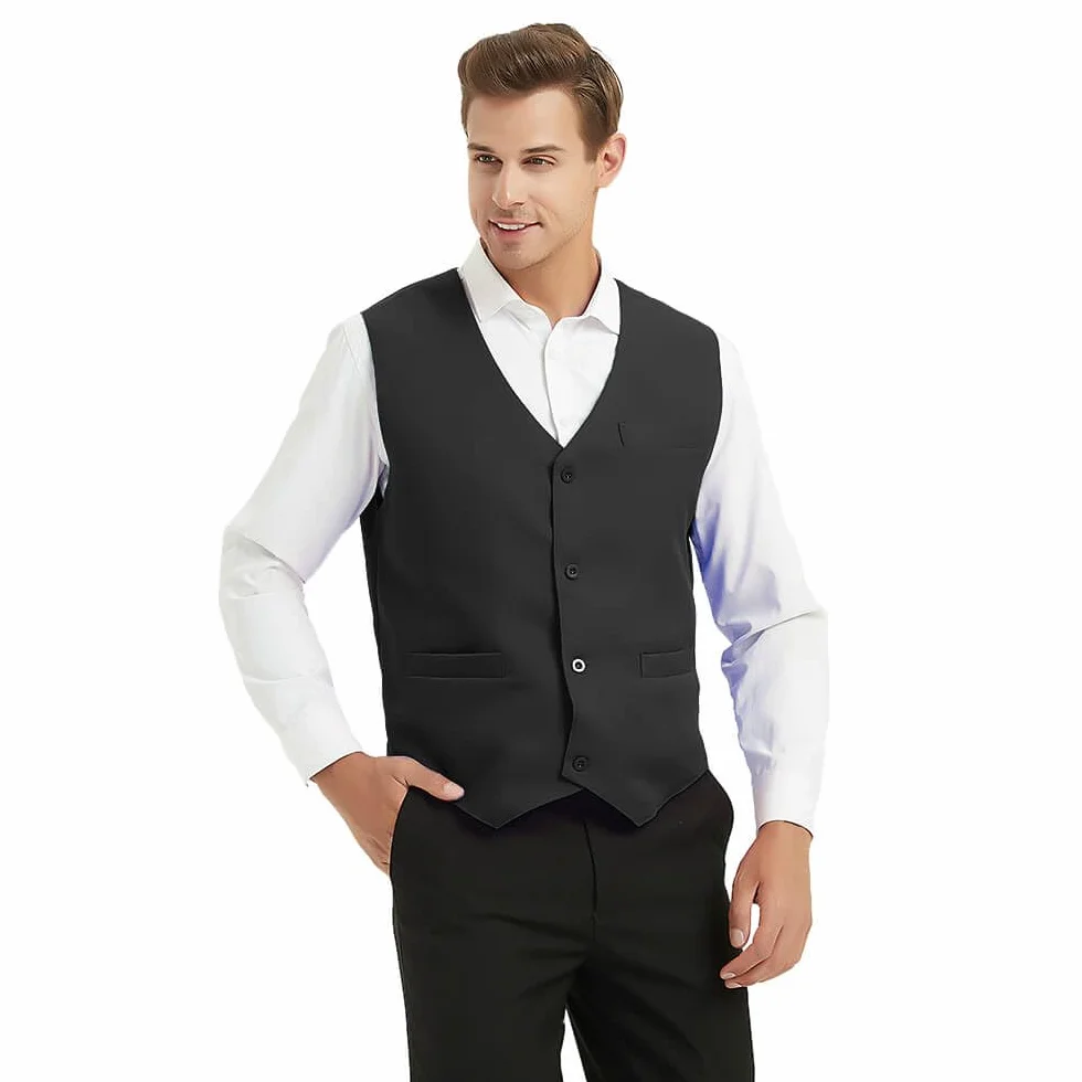 TopTie Chaleco de Vestir Unisex para Hombre y Mujer Negro