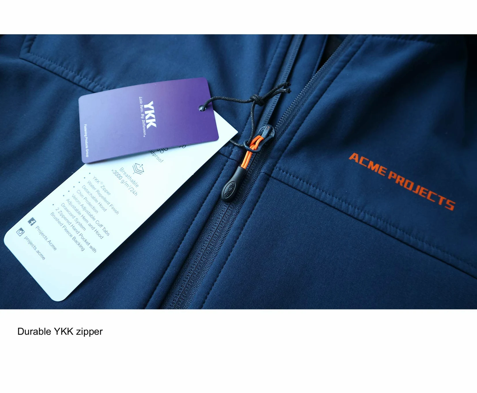 Acme Projects Chaqueta Softshell Forrada de vellón para Hombres con Capucha Desmontable, Impermeable, Transpirable, 8000 mm / 5000 g, Cremallera YKK