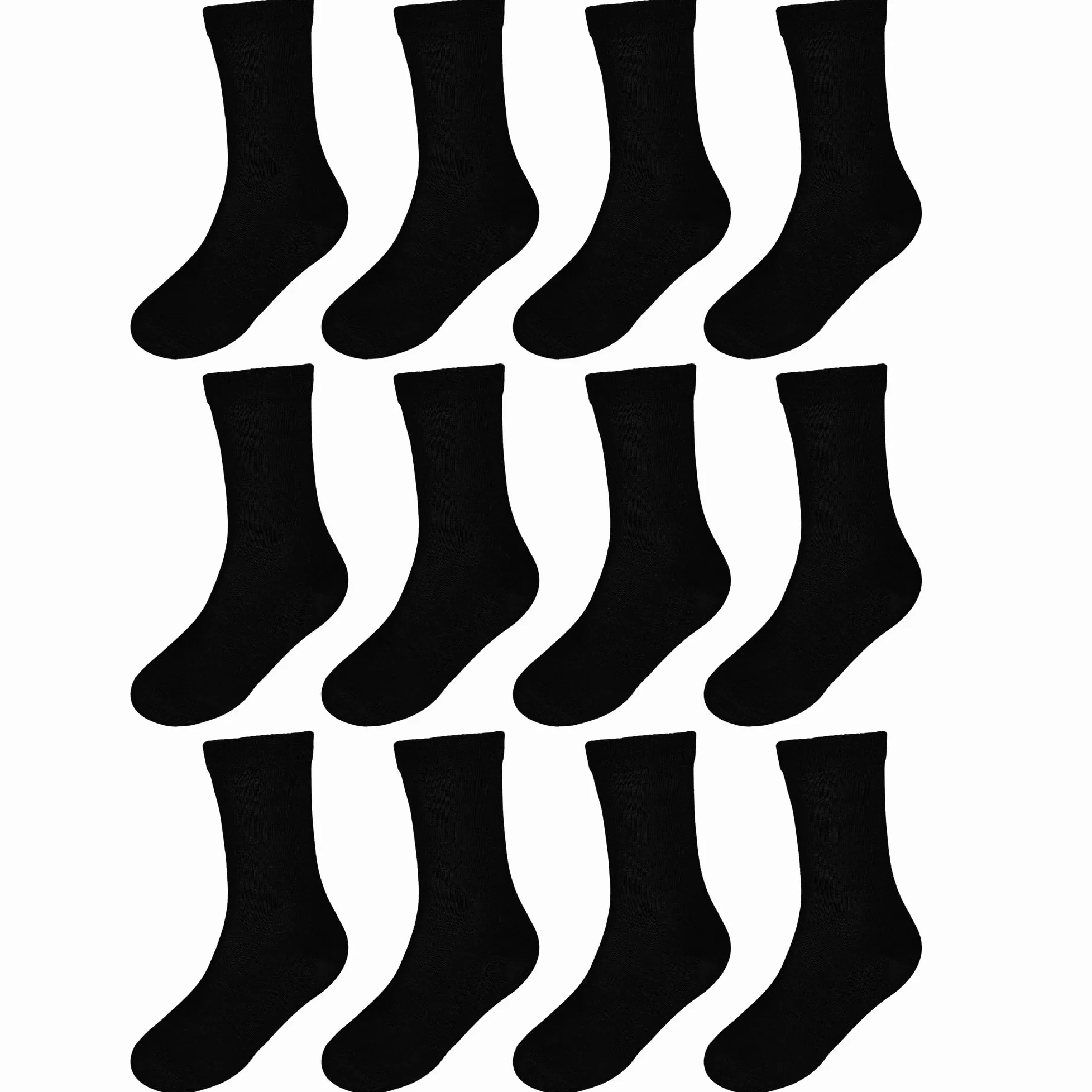 Falari 12-Pack Boy Toddler Kids Cotton Crew Socks