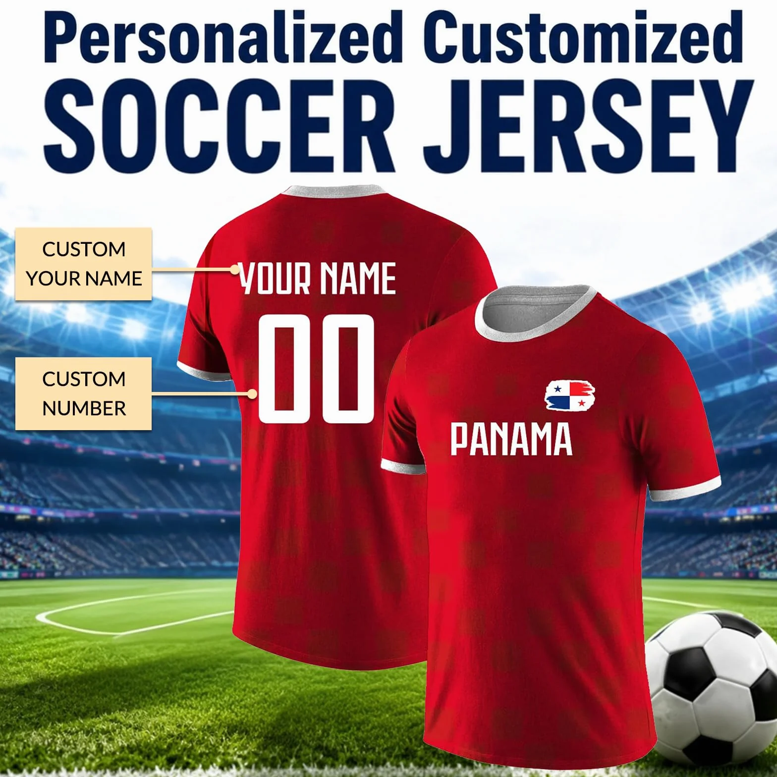 Genérico Camisetas de fútbol Personalizada para el Mundial 2026, Camiseta fútbol Personalizada para Hombre Mujer niños con Nombre número