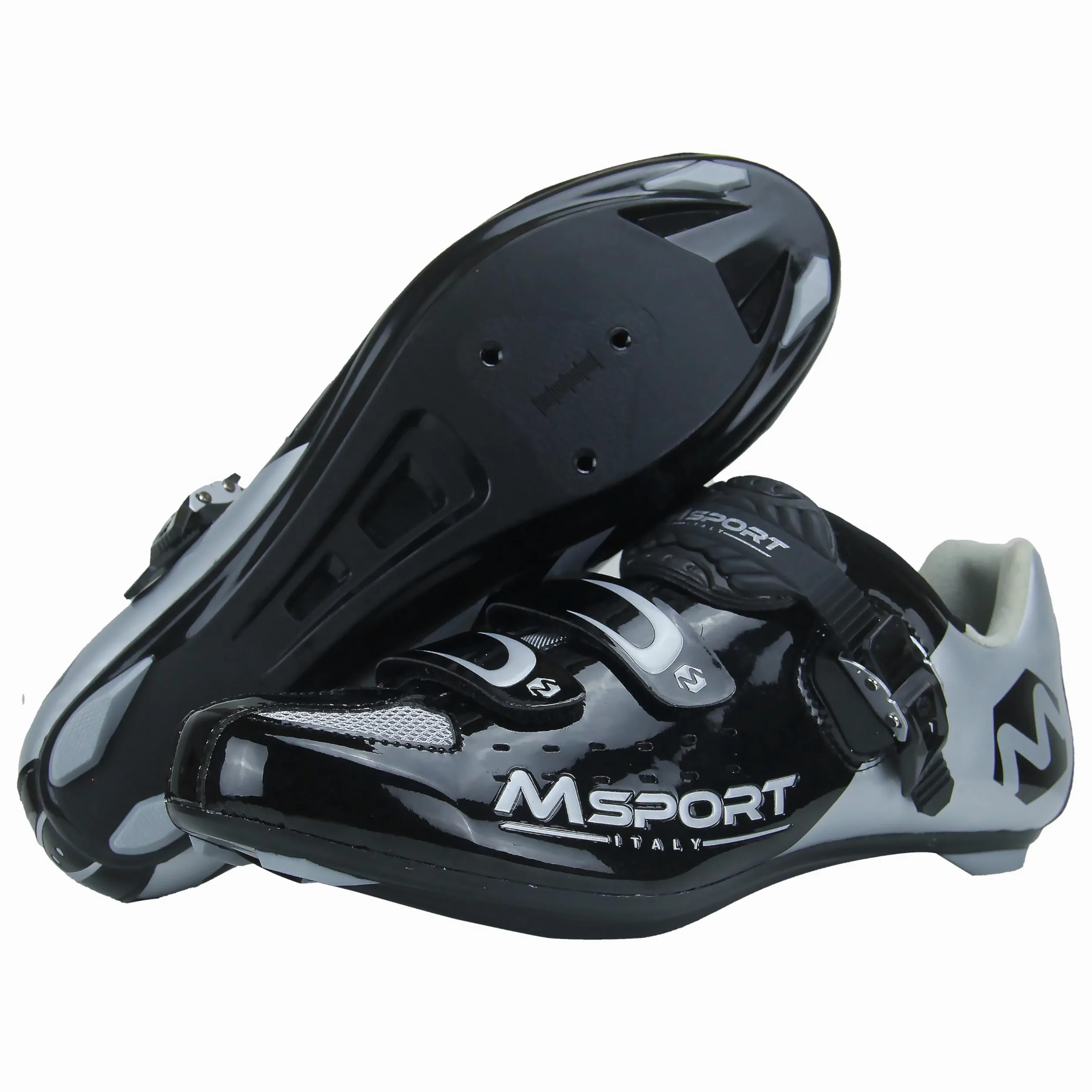 Zapatillas de Ciclismo de Carretera Hombre/Mujer – Zapatillas de Spinning Transpirables con Sistema de 3 Agujeros, Compatibles con Peloton, Look Delta y SPD-SL - Negro 42 EU