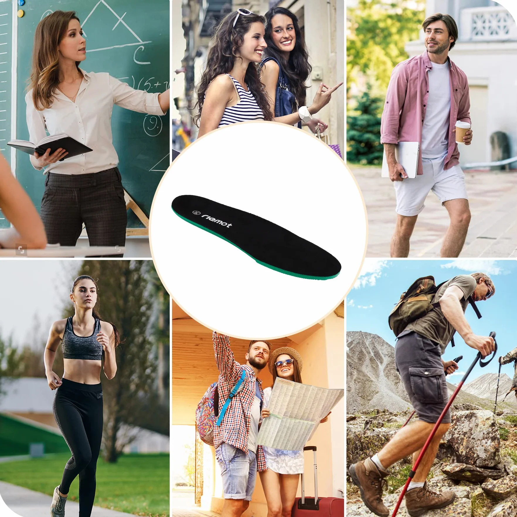 Plantillas Confortables de Reemplazo para Zapatos Hombres Mujeres, Absorción de Impacto Amortiguación para Botas de Trabajo