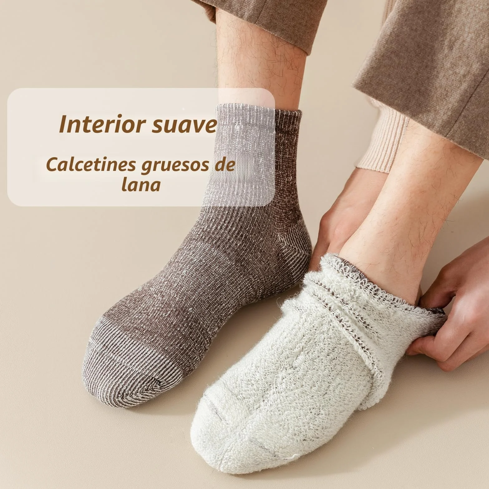 Vihir Calcetines de merino para hombre – Tubo largo Merino Sport Calcetines para esquí, trekking, senderismo, 3 pares…