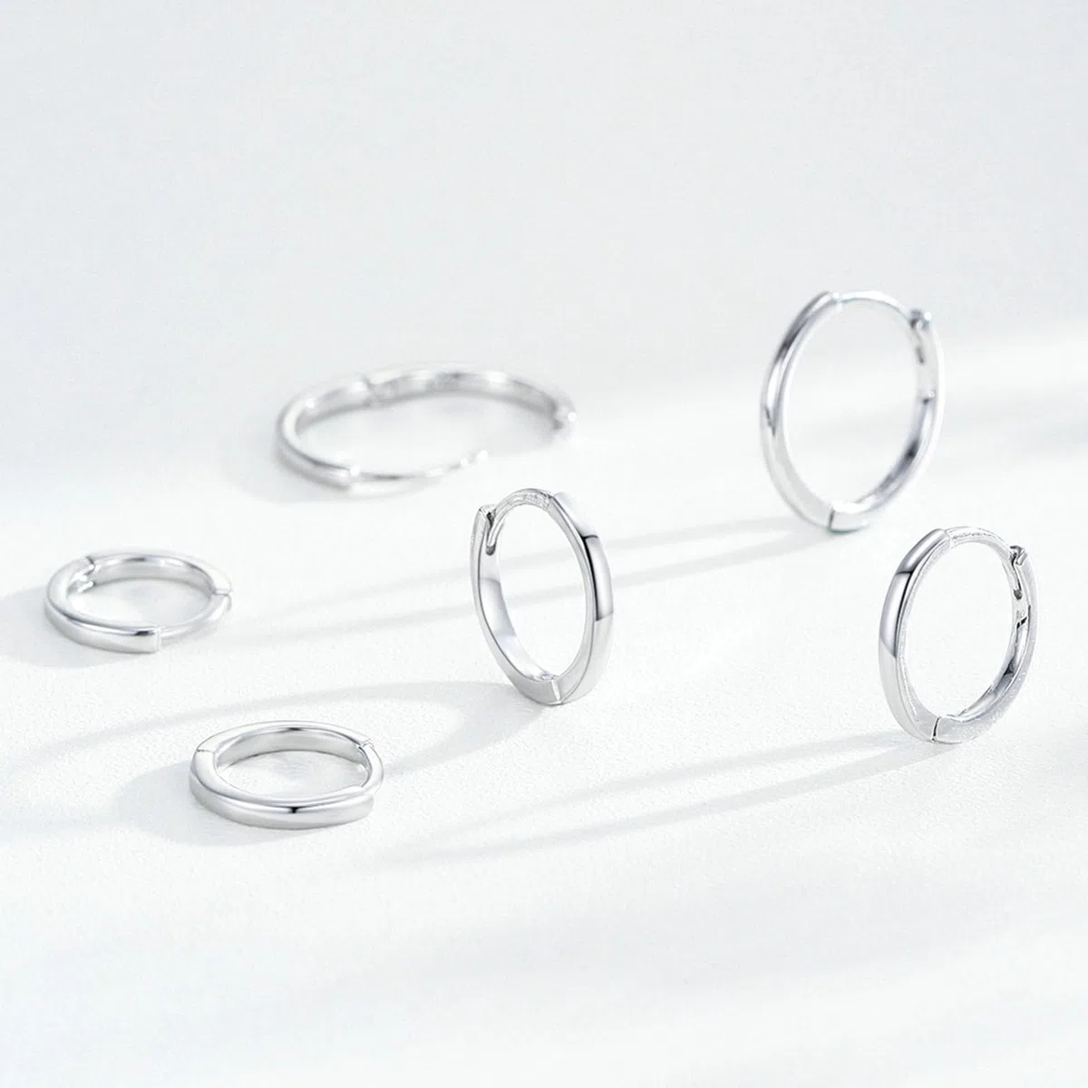 Pendientes de platino para mujer 950, pendientes de aro de 11,2 mm, 13,5 mm, 15,6 mm, pendientes de boda, pendientes de aro sin alergias para mujeres