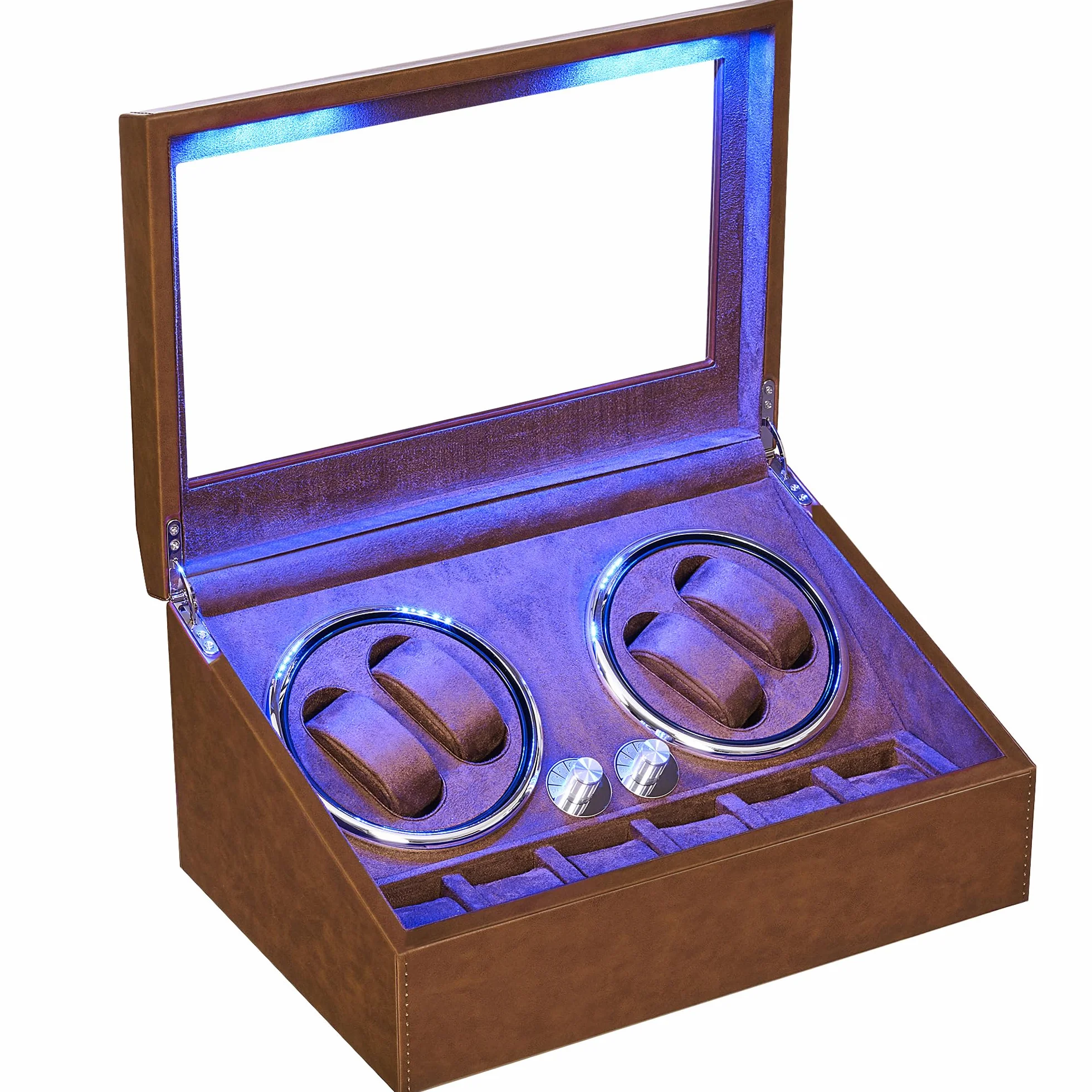 ANWBROAD Enrollador para Relojes Automáticos Caja Giratoria Automática con 10 Compartimentos Silencioso JWW002Z