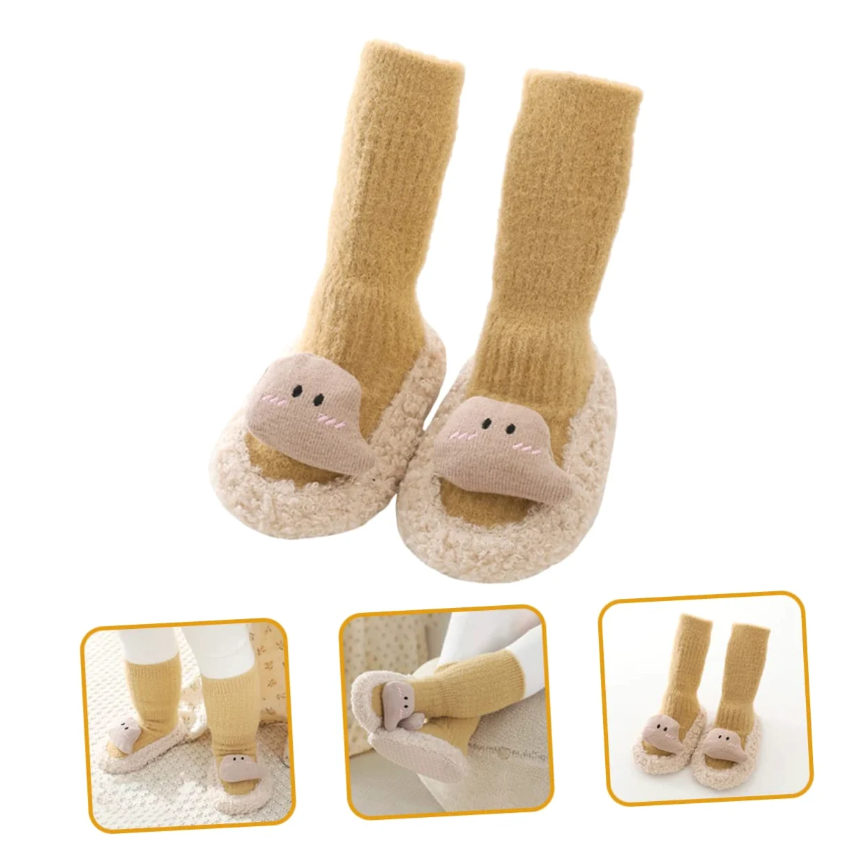 ibasenice 4pares Calcetines Antideslizantes para Bebés Diseño De Dibujos Animados Calcetines De Suelo para Niño Niña Talla Longitud De para Aprender Caminar y Uso Diario