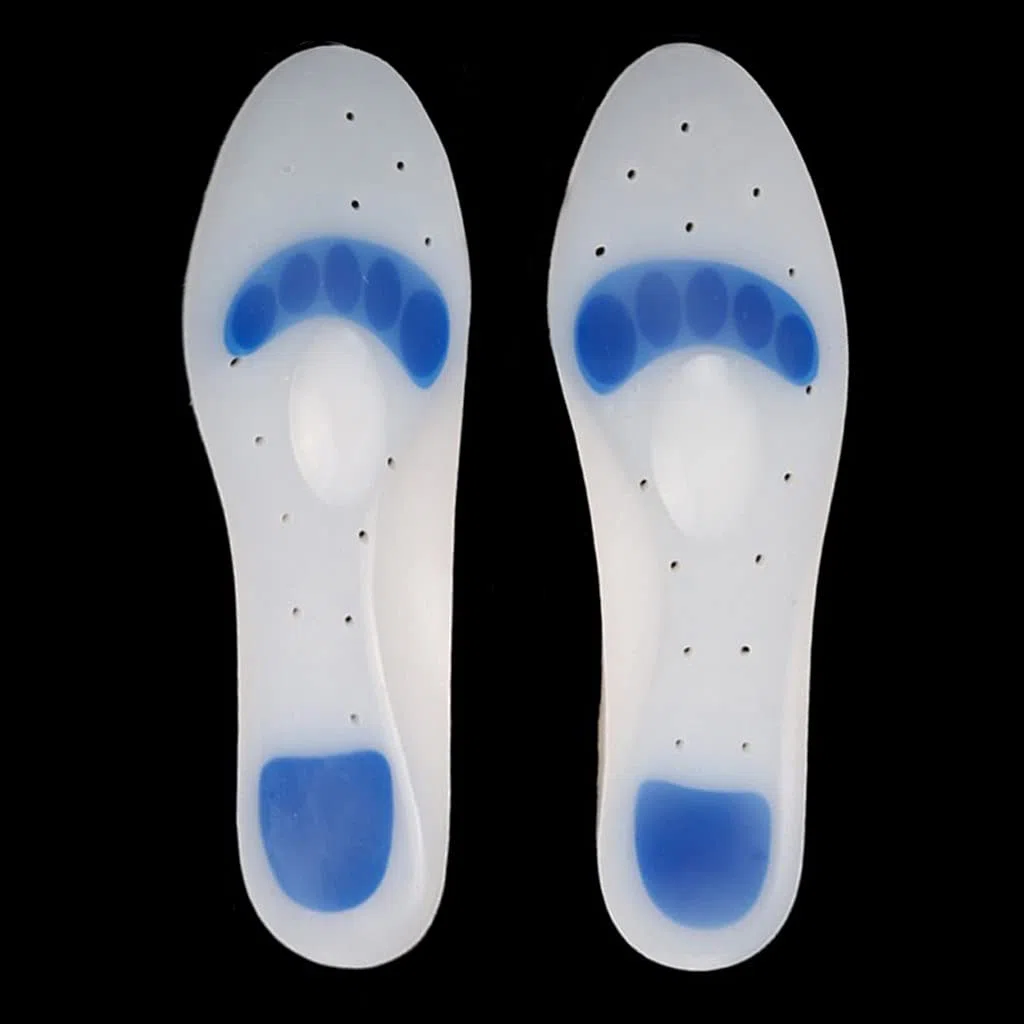 Silicone Super Soft Insole Plantar Fasciitis Pad calcaneal Shock-Absorbing Insole (Color : Blue, Size : Size 37 to 38)