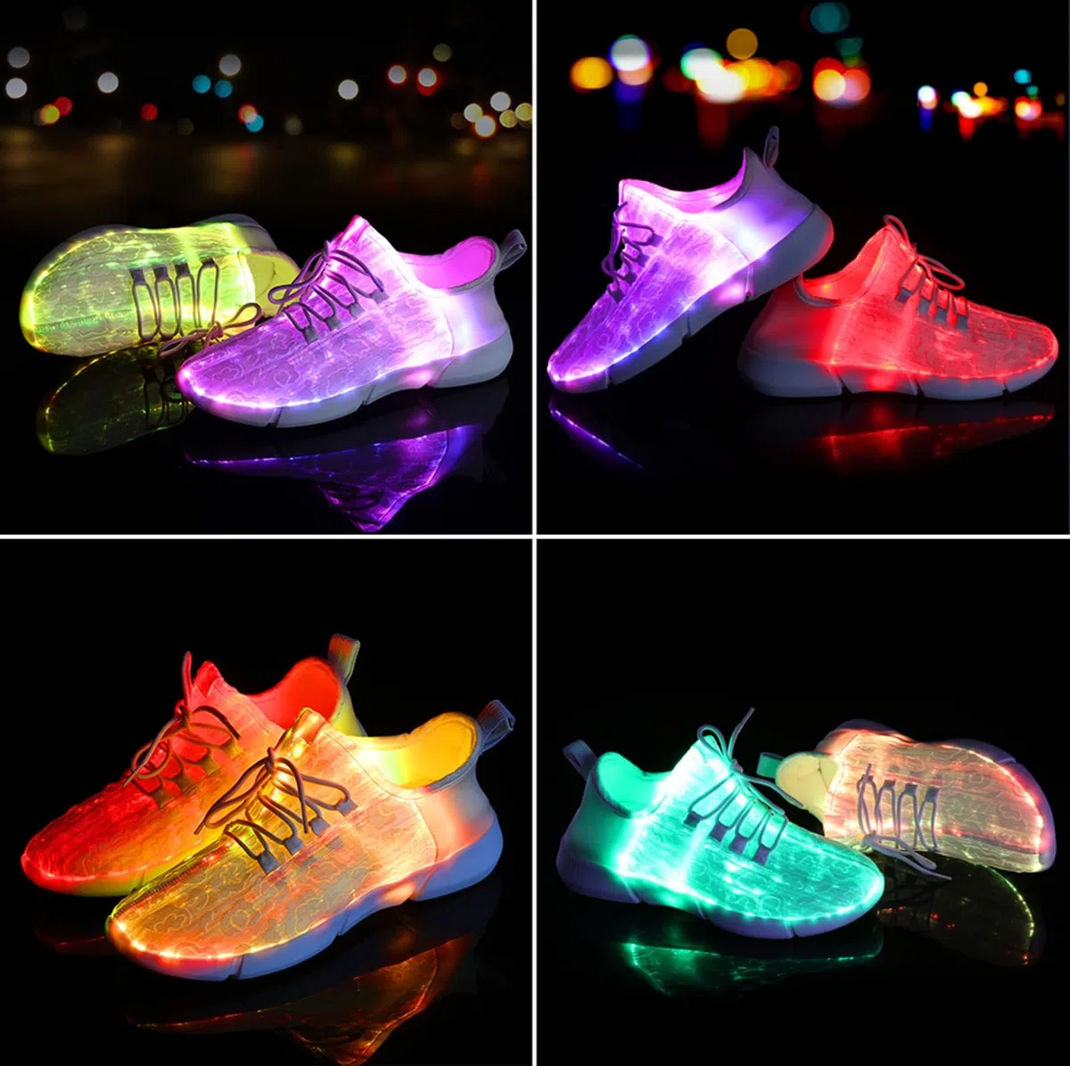 LED Zapatos,CE Certificado,Zapatillas LED USB de Carga de 7 Colores de Luz Zapatillas con Luces del Zapato por la Fiesta de Baile de Navidad de San Valentín con el Navidad, año Nuevo