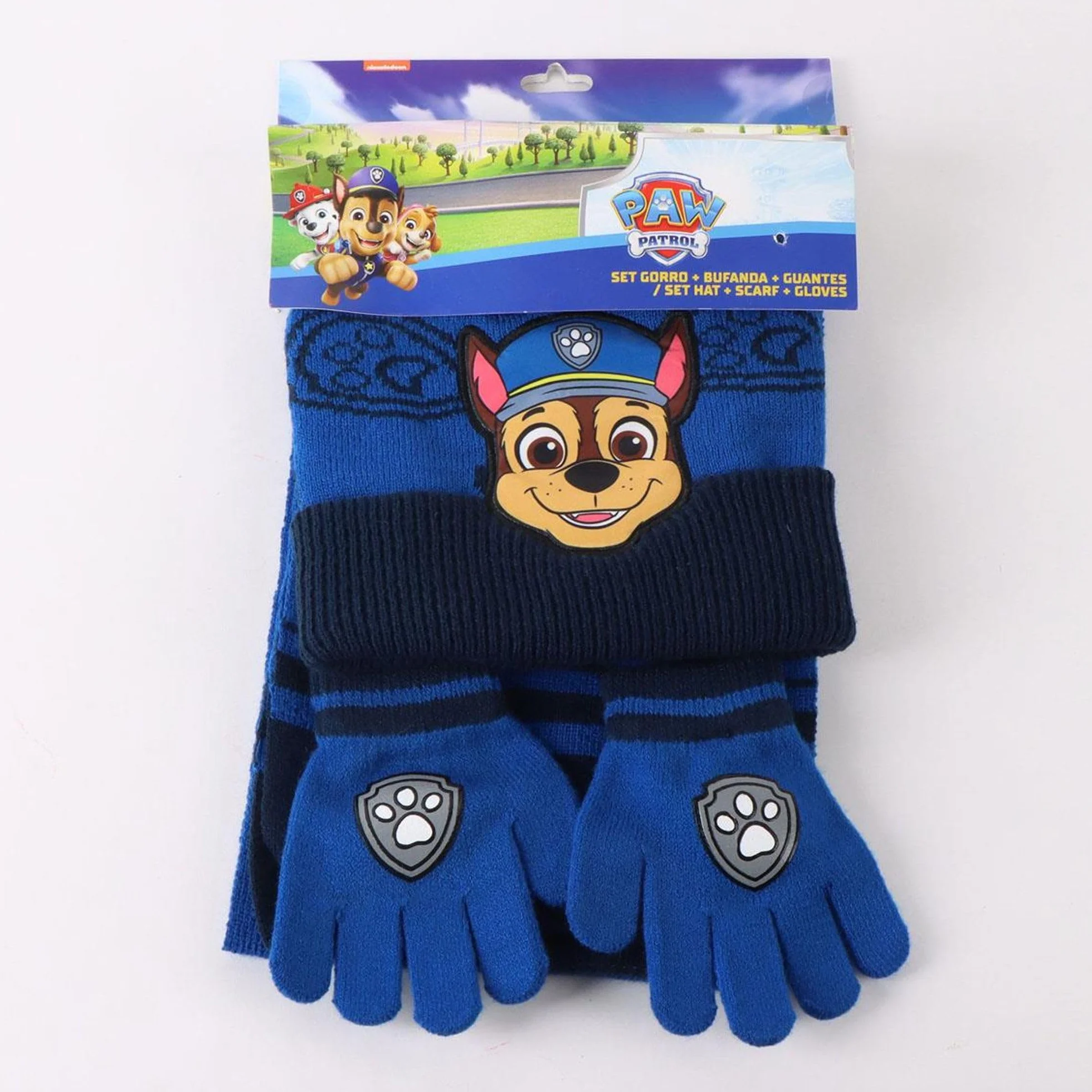 CERDÁ LIFE'S LITTLE MOMENTS Set Infantil Gorro, Guantes y Bufanda Paw Patrol Invierno-Conjunto térmico, 3 Piezas, Standard (Pack de 3) Unisex niños