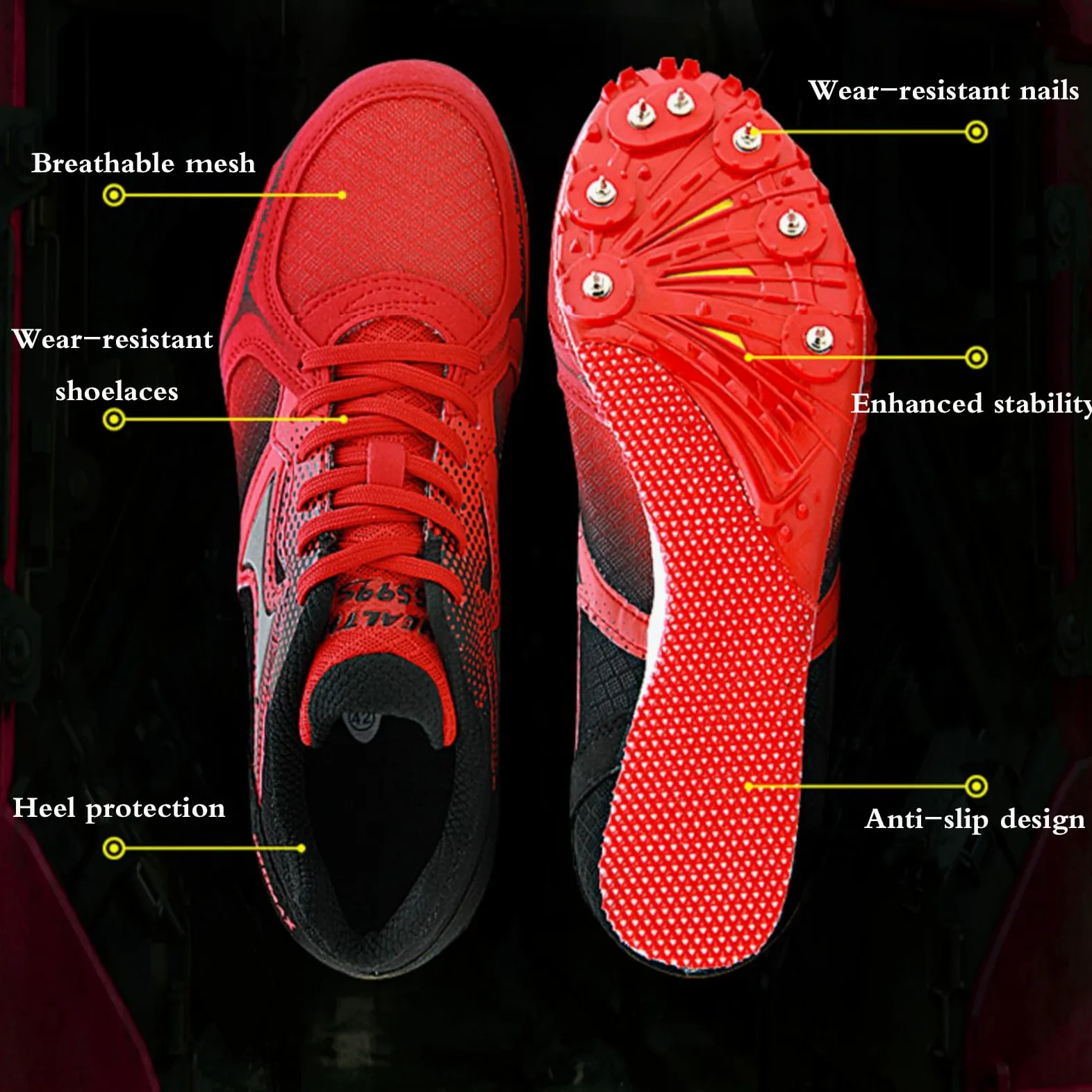 Mujer Zapatillas De Clavos,Zapatillas De Atletismo Clavos,Pista Y Campo,Zapatillas Correr Clavos,No Es FáCil Caeradecuado para Carreras De Larga Distancia,Vallas,Entrenamiento Escolar