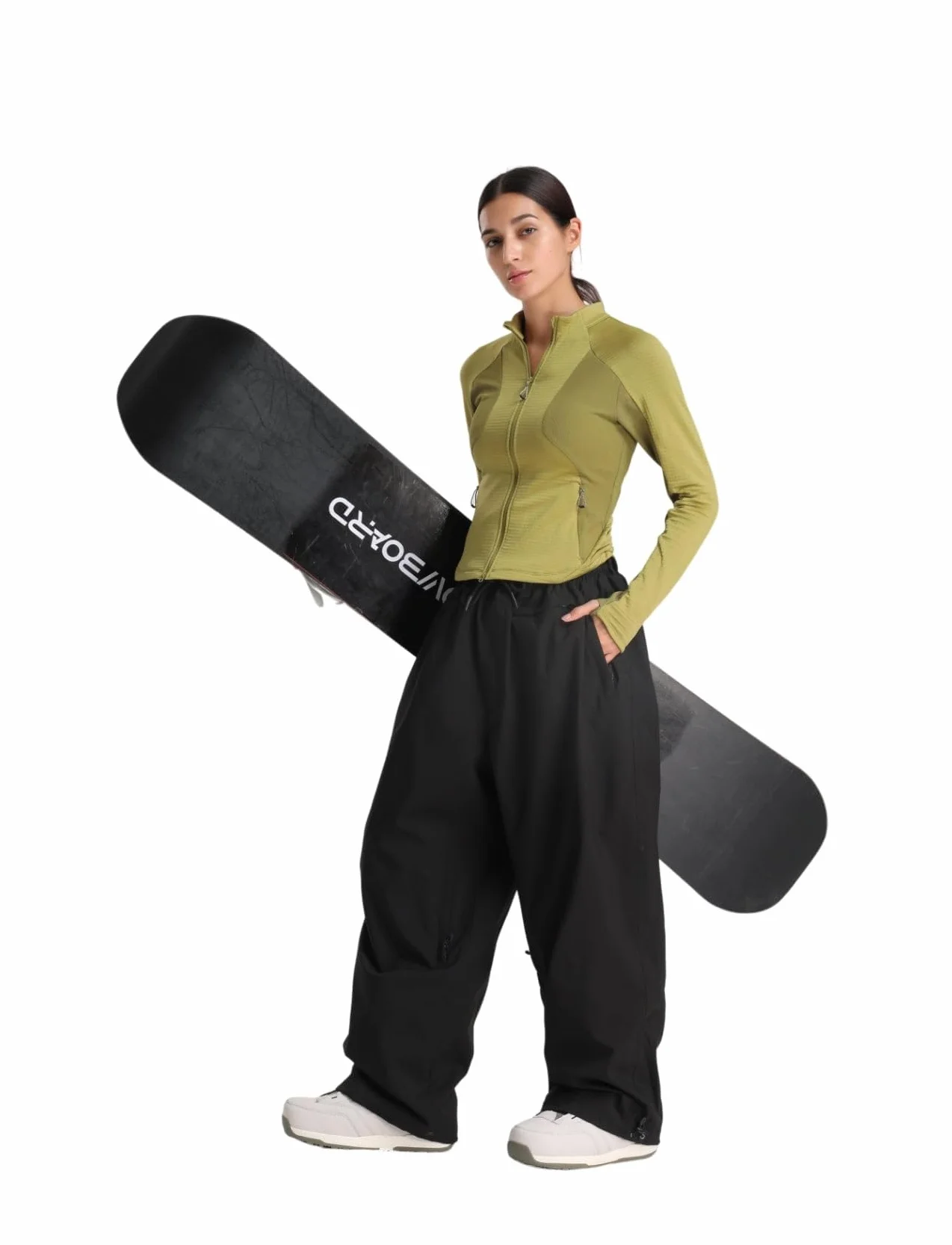 GSOU SNOW Hombres Mujeres Pantalones de Esquí Holgados Pantalones de Snowboard Baggy Pantalones de Nieve Oversize - Multibolsillos Impermeable Antiviento Transpirable Cálido