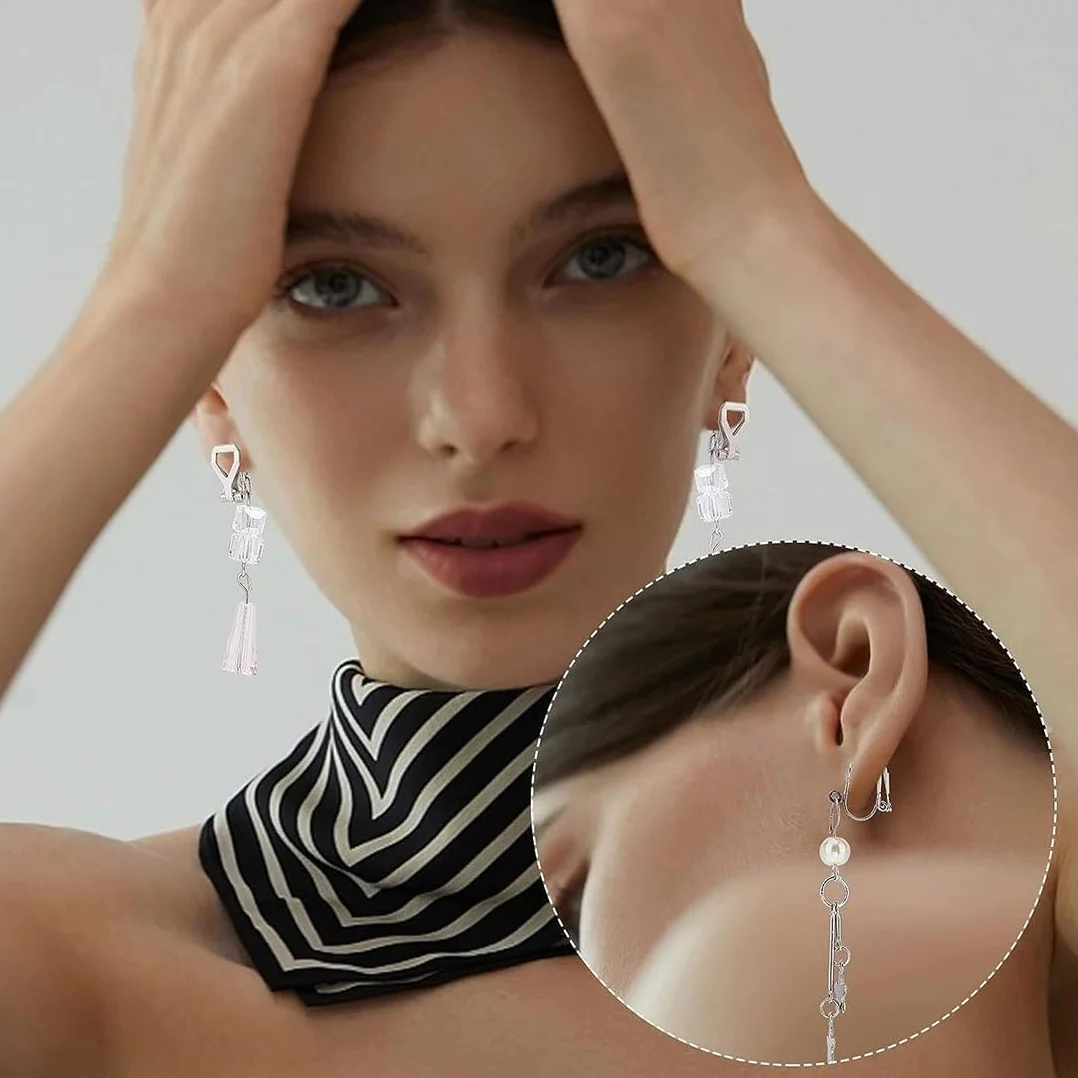 Pendientes con Clip Acero Inoxidable Dorado Convertidores para Orejas no Perforadas