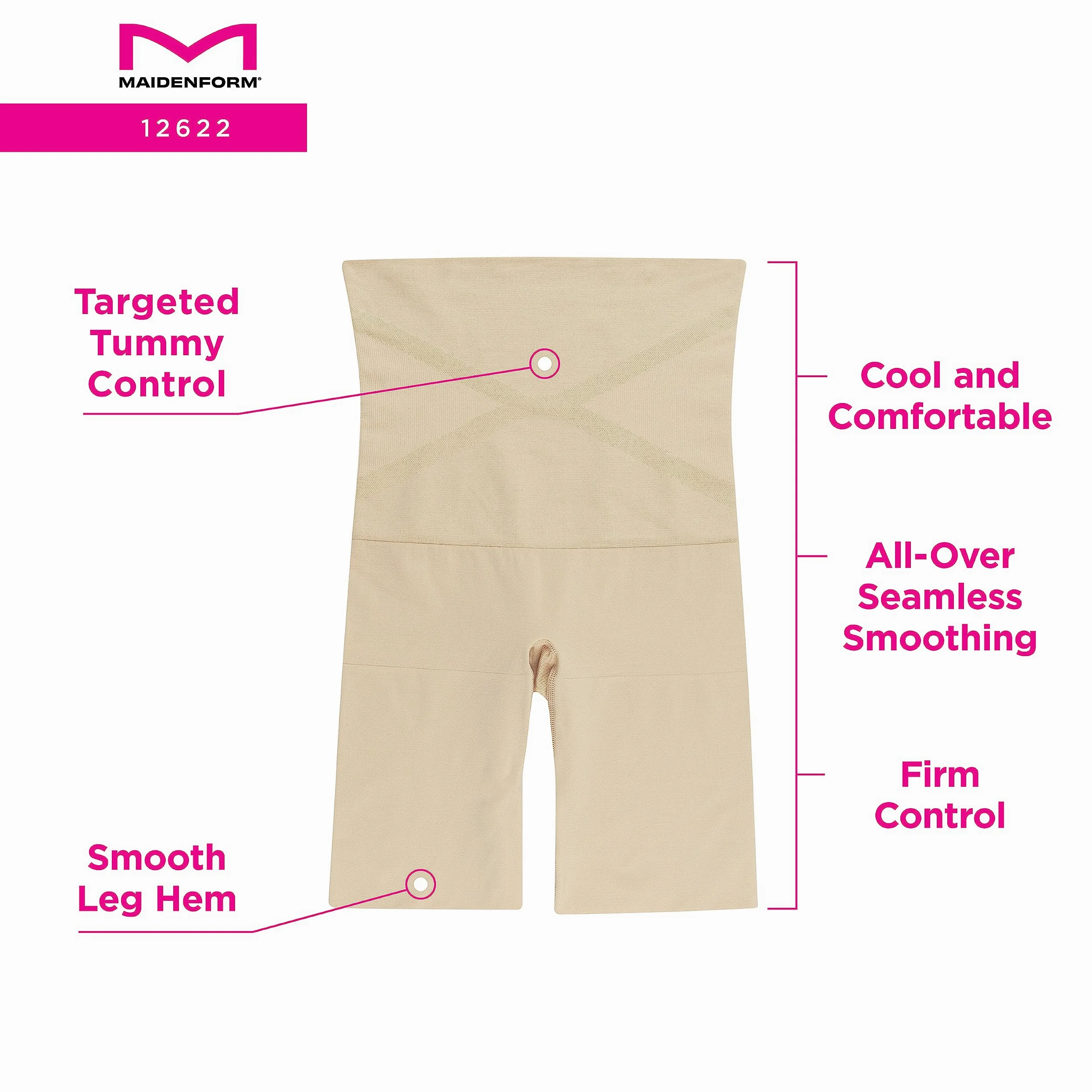 Maidenform Hybrid-Hi-Waist Thigh Slimmer Medias Moldeadoras para Mujer
