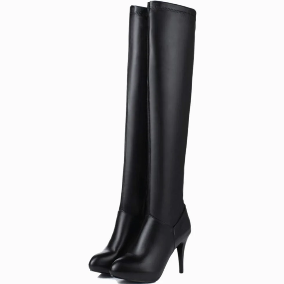 Onewus Botas de tacón alto hasta la rodilla de mujer Botas de caña larga