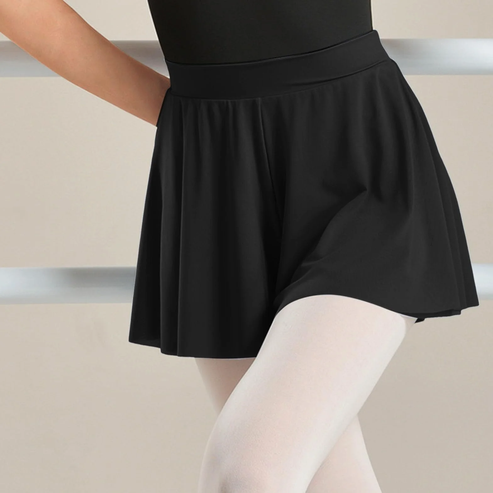 Pantalones cortos de baile para mujer, cintura elástica, transpirables, color puro, elásticos