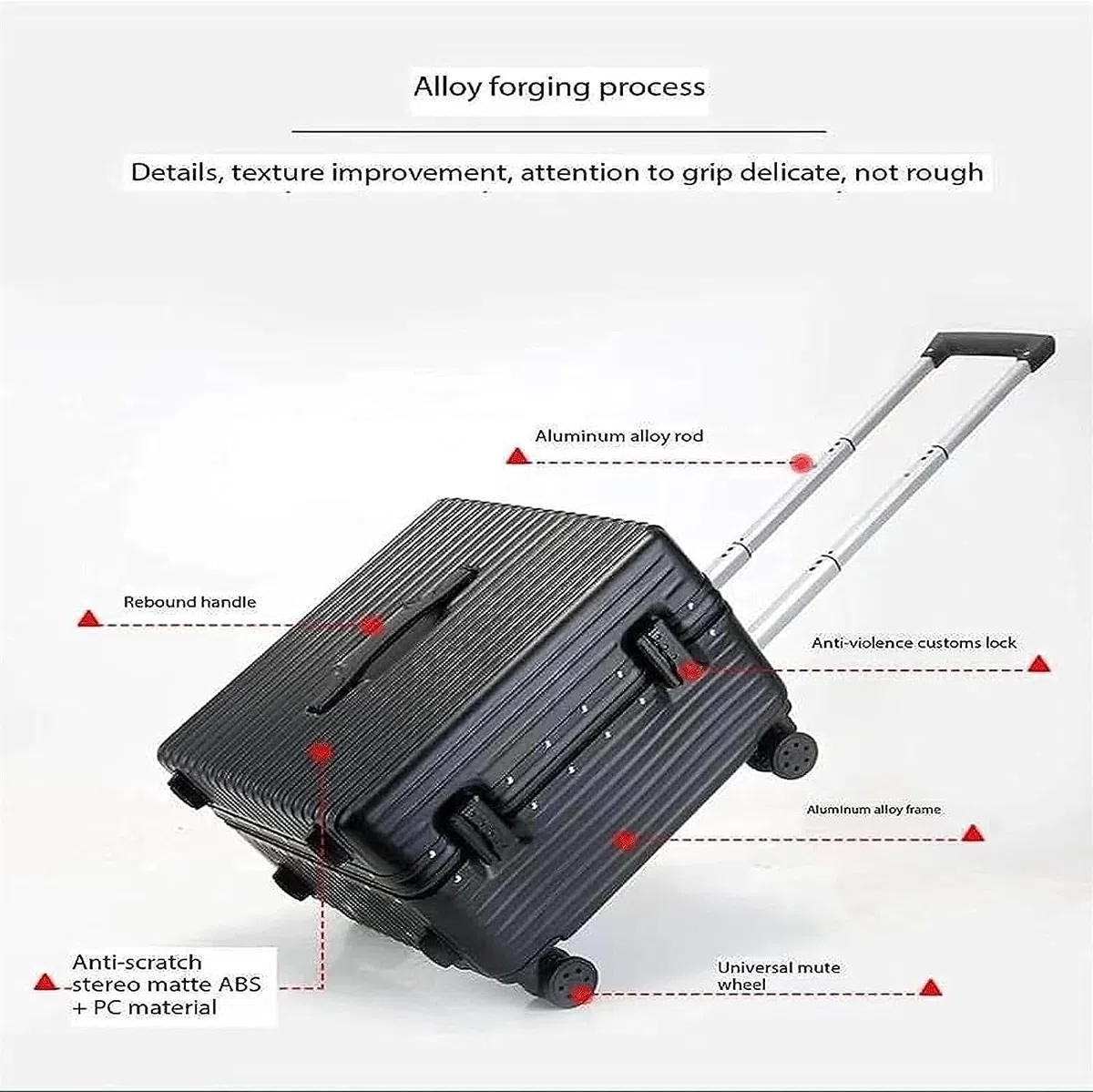 Maleta Maleta con Carcasa Dura, Equipaje de Mano, Equipaje de Mano, Maleta con asa Ancha, Carcasa Dura, Marco de Aluminio, Ruedas giratorias Bolsas de Viaje
