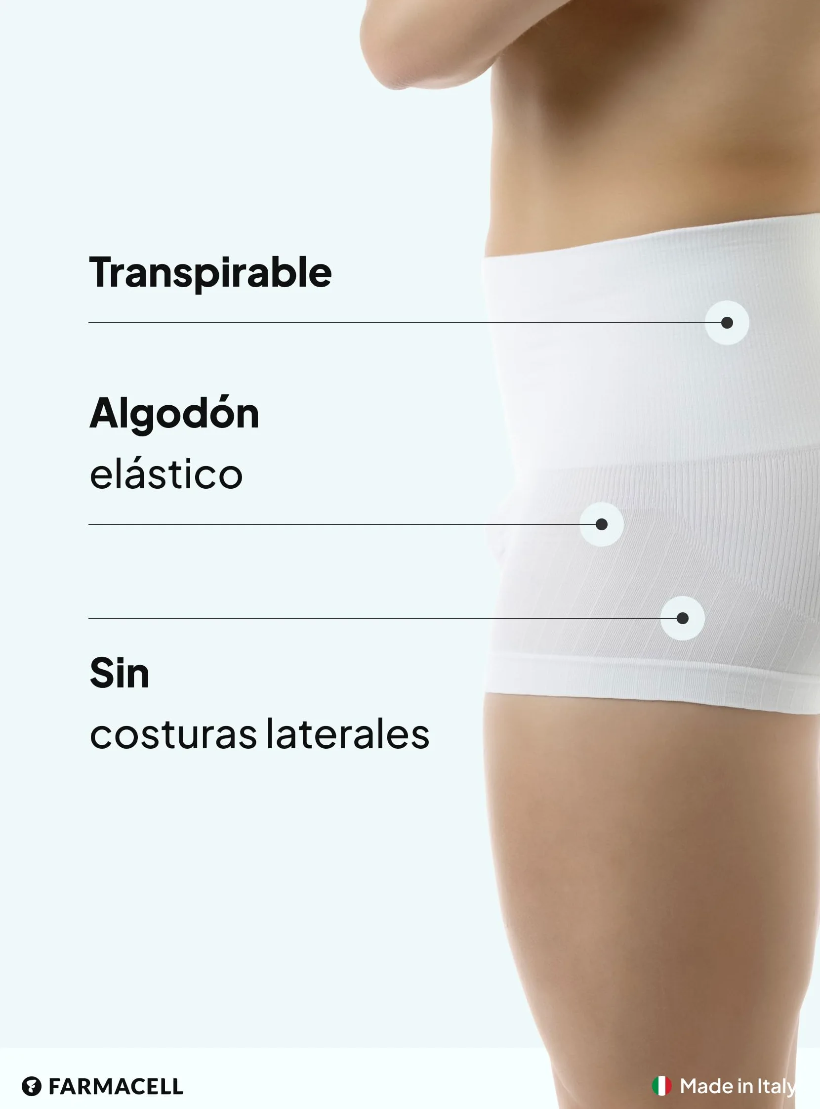 Farmacell Calzoncillos Boxer Faja Hombre de Algodón, Made in Italy, 402
