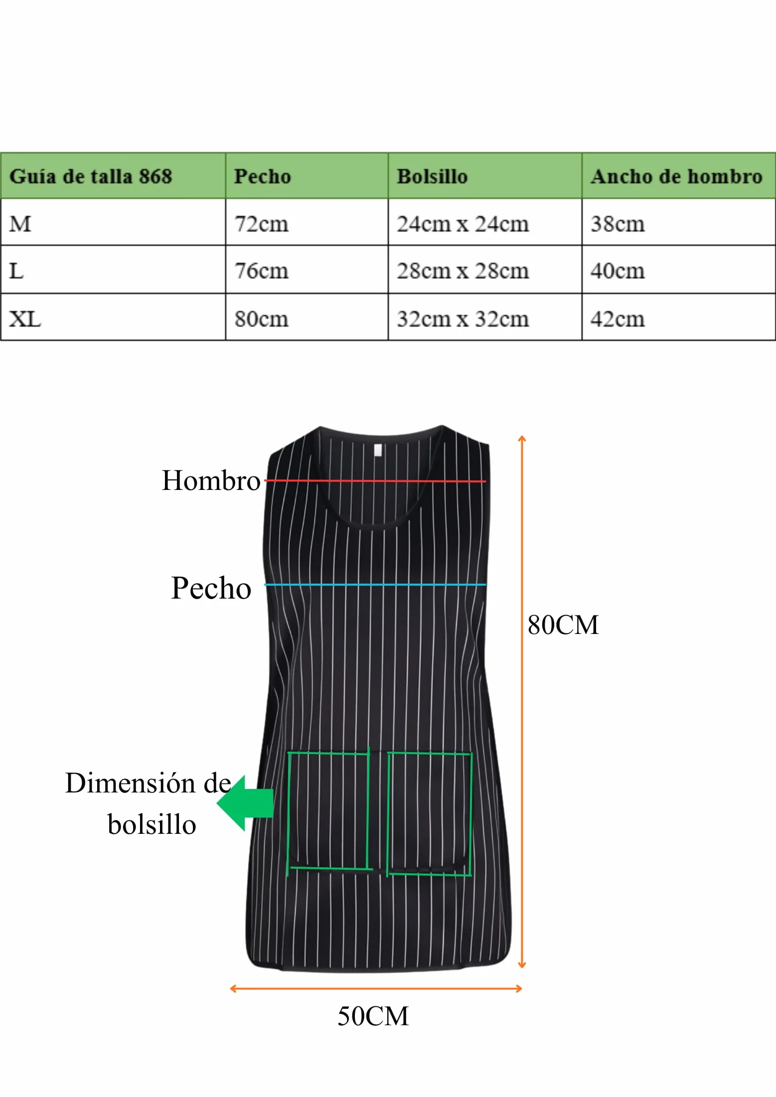 Victory Delantal Limpieza Profesional Uniforme Servicio Sanitario Doméstico Camarera Hostelería Mujer Hombre Ajuste Cómodo Botones Laterales Poliéster Algodón Trabajo Diario Antimanchas Modelo 868