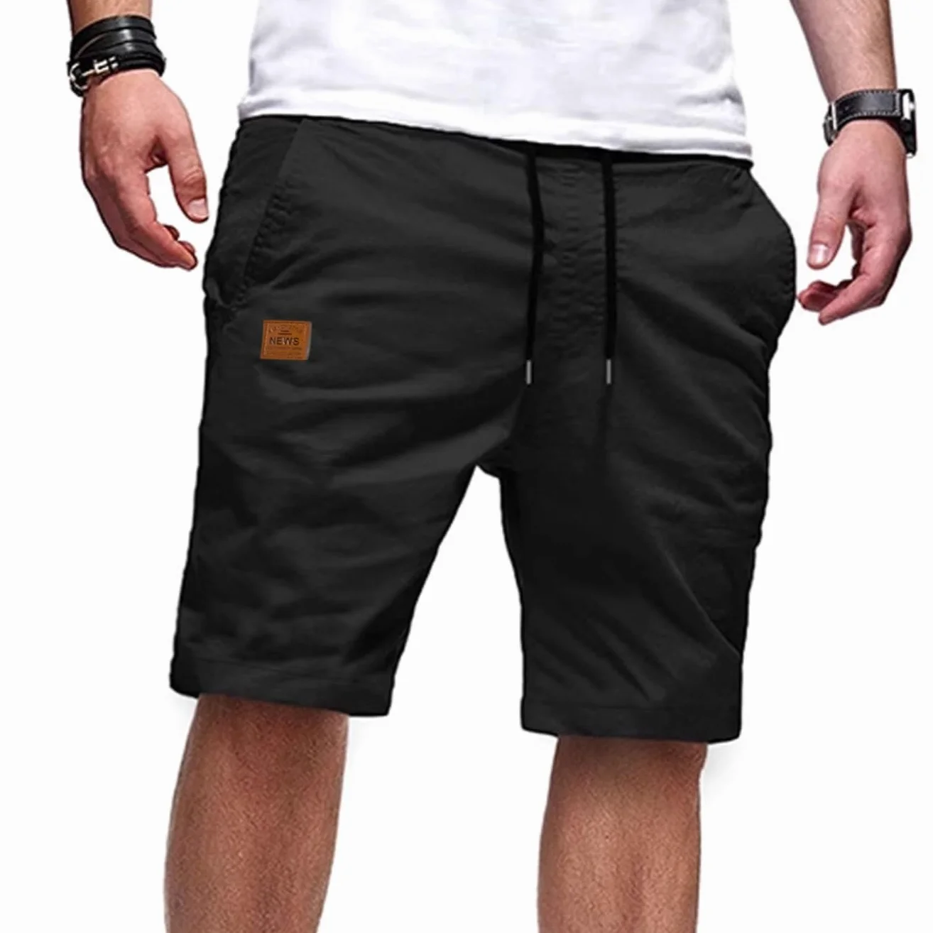 Pantalones Cortos Hombre Casual Verano Chino Shorts con Bolsillos