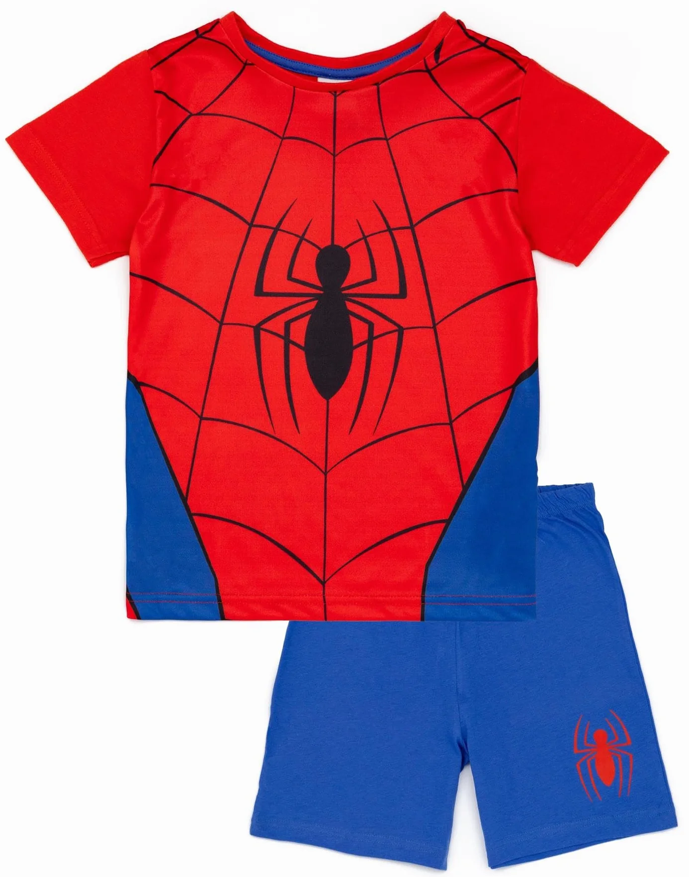 Marvel Spiderman Pijama Niño Azul Rojo Camiseta Shorts PJs Oficial