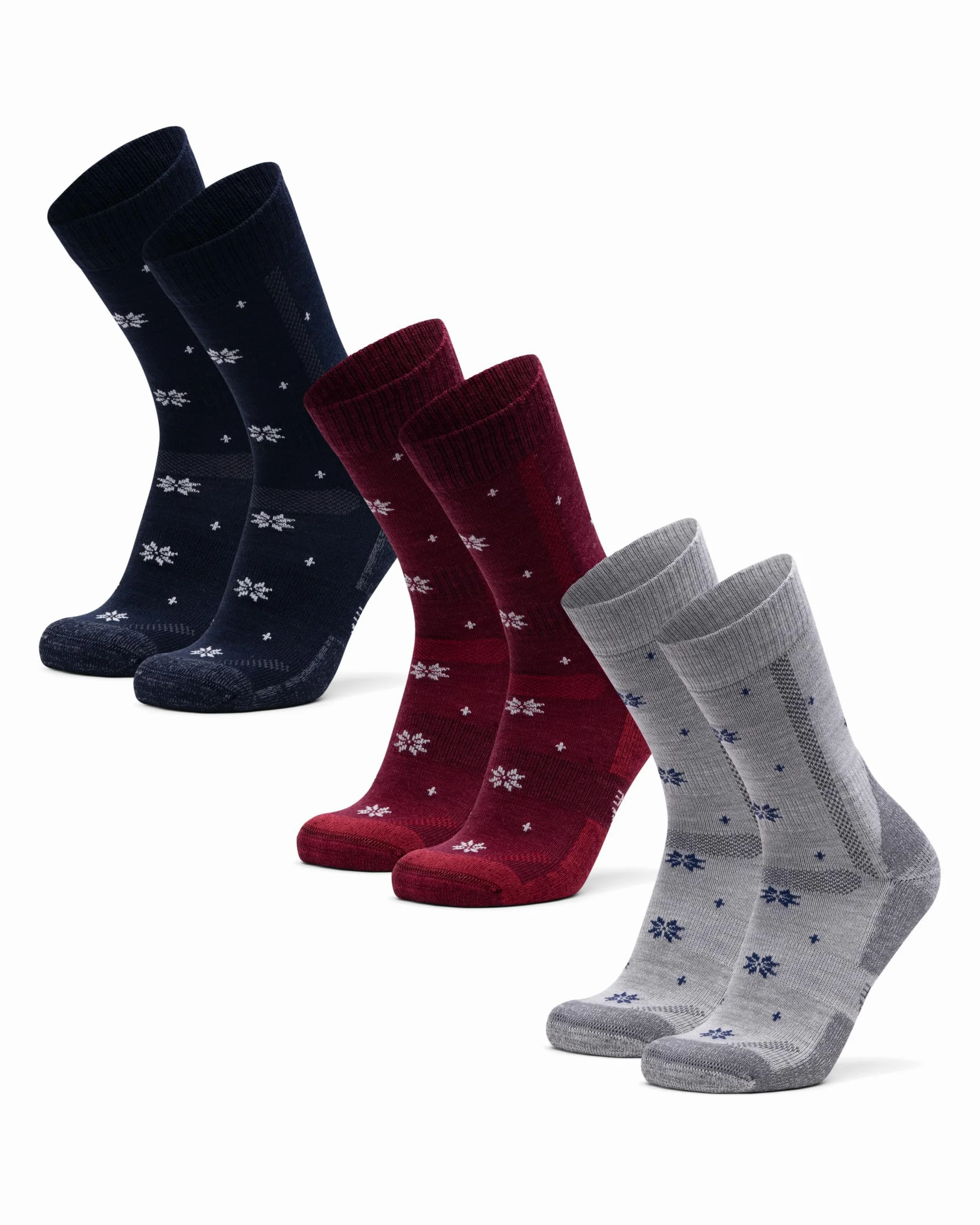 DANISH ENDURANCE Calcetines Senderismo Lana, 3 y 5 Pack MC (1xCozy Azul Marino, 1xCozy Rojo, 1xCozy Light Gris) 35-38