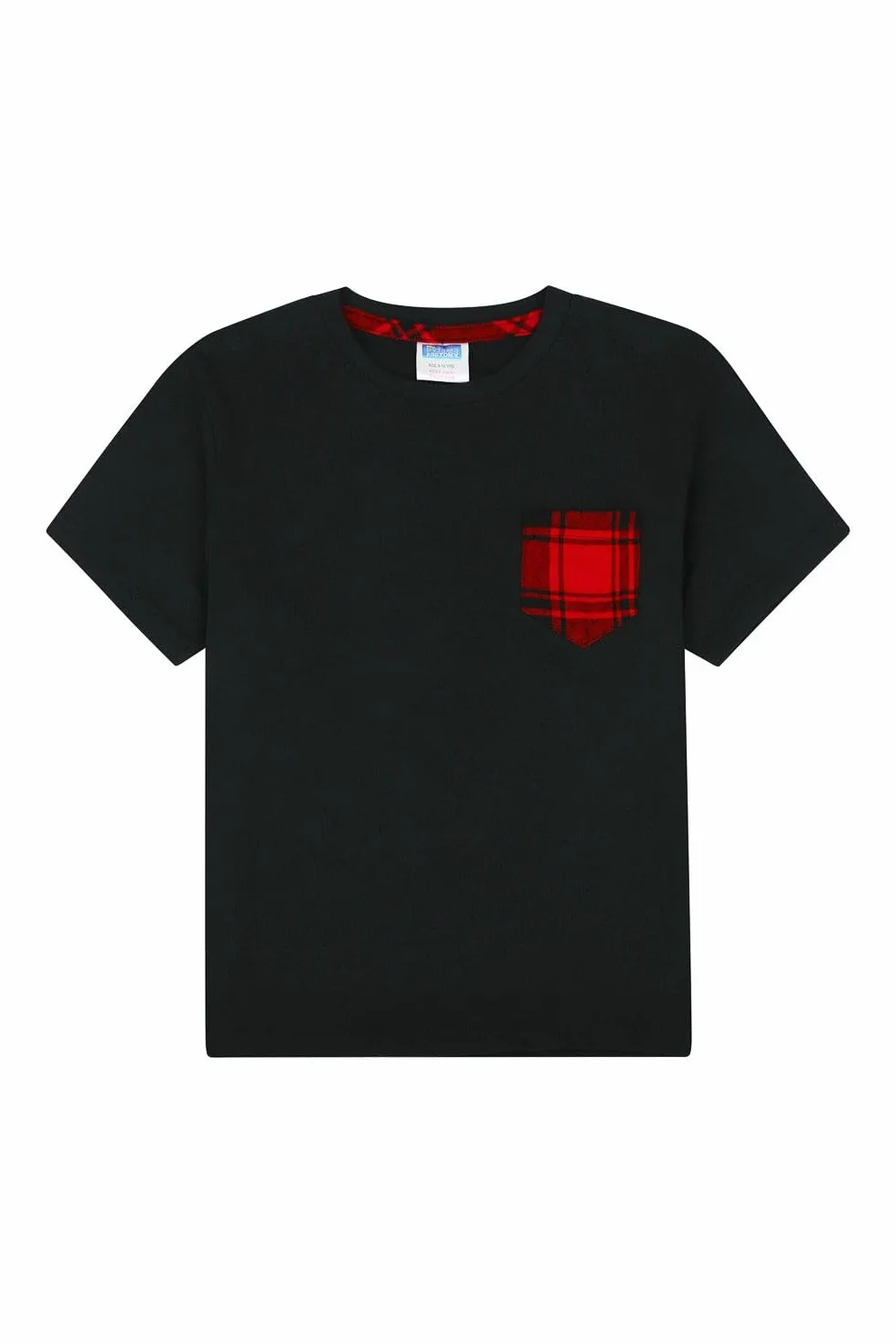 ThePyjamaFactory Pijamas Niño Corto Algodón Cuadros Rojo Negro