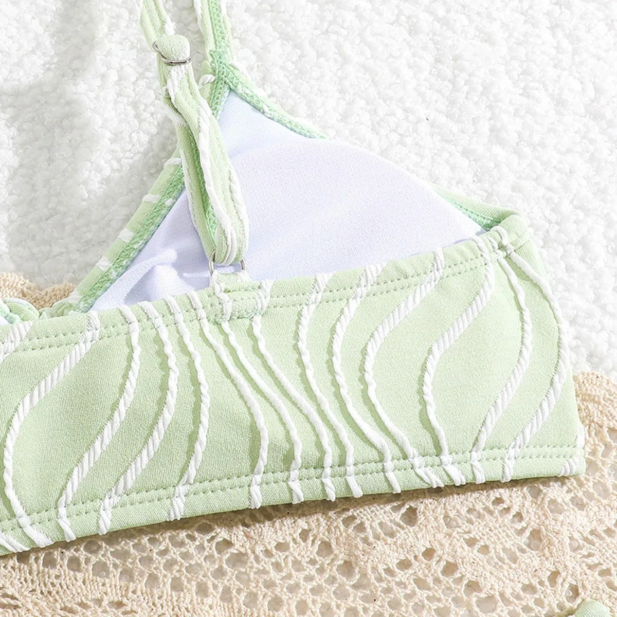 Generisch Traje de baño deportivo para niña, bonito traje de baño para niñas en verano con estampado cruzado, teñido y estampado floral