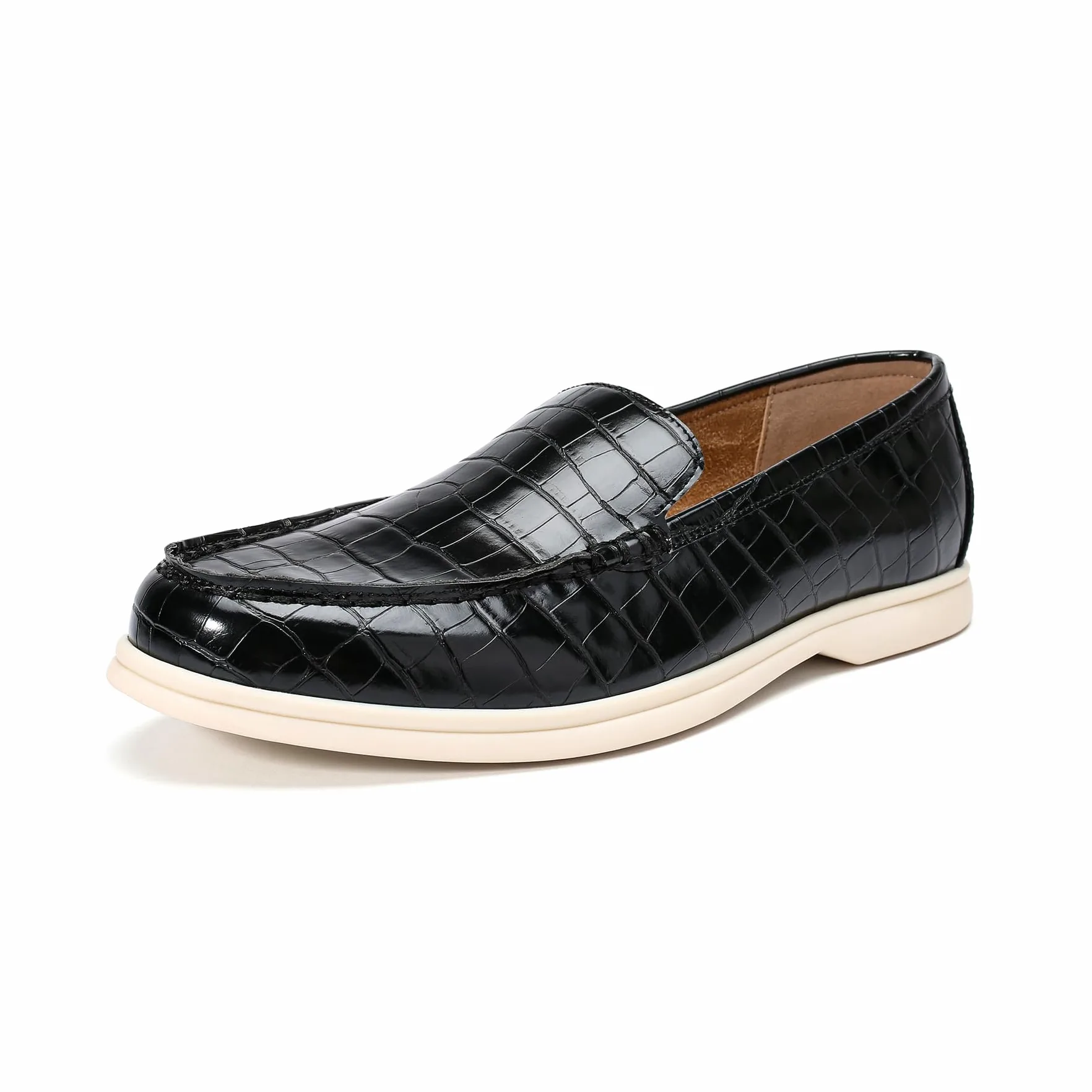 Allthemen Mocasines Hombre Casuales con Estampado de Cocodrilo Elegante Loafers sin Cordones Plano Cómodo
