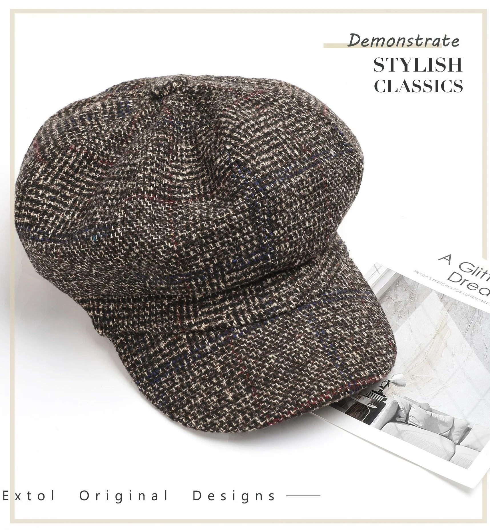 Superora Boinas Mujer Francesa Vintage Sombreros de Mujer Fiesta Invierno Clásico Gorro Caliente Beret Francés Beanie Cozy Enrejado