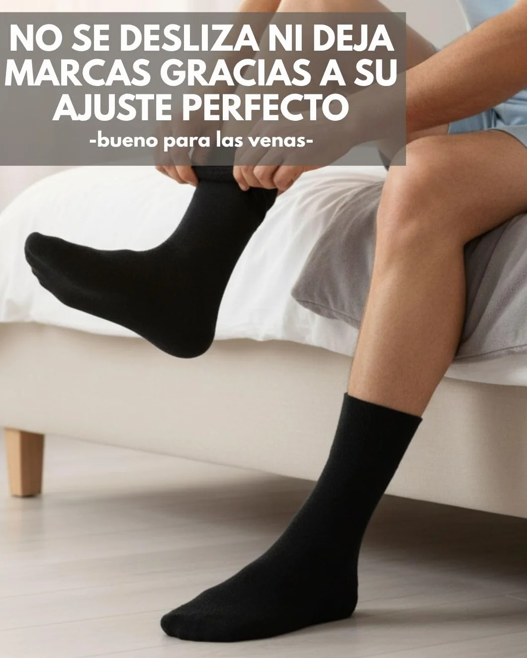 sockenkauf24 6 Pares de Calcetines Diabéticos con Cintura de Confort sin Elástico & sin Costuras Hombre & Mujer 97% Algodón