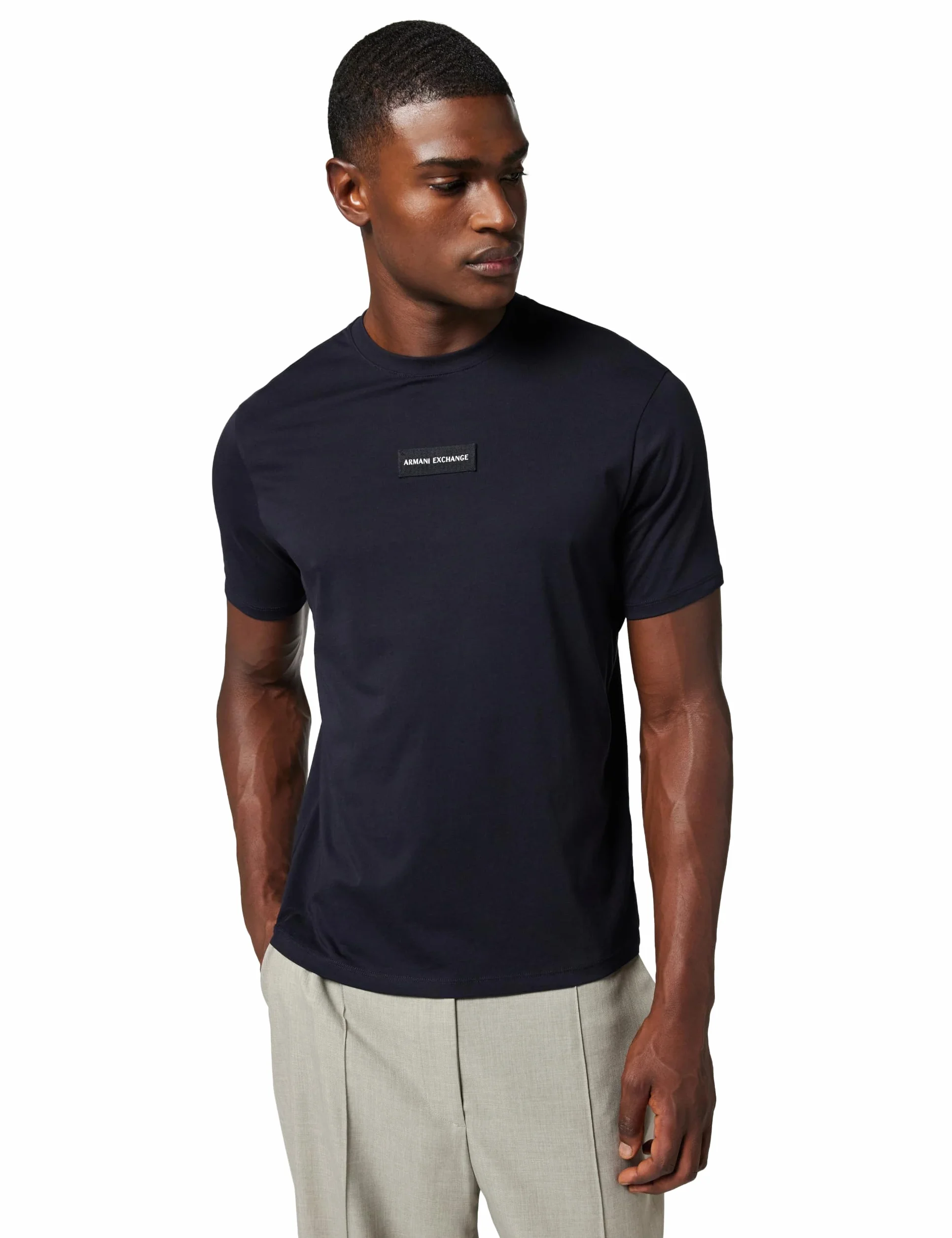 Armani Exchange Plain Front Logo Patch Camiseta para Hombre