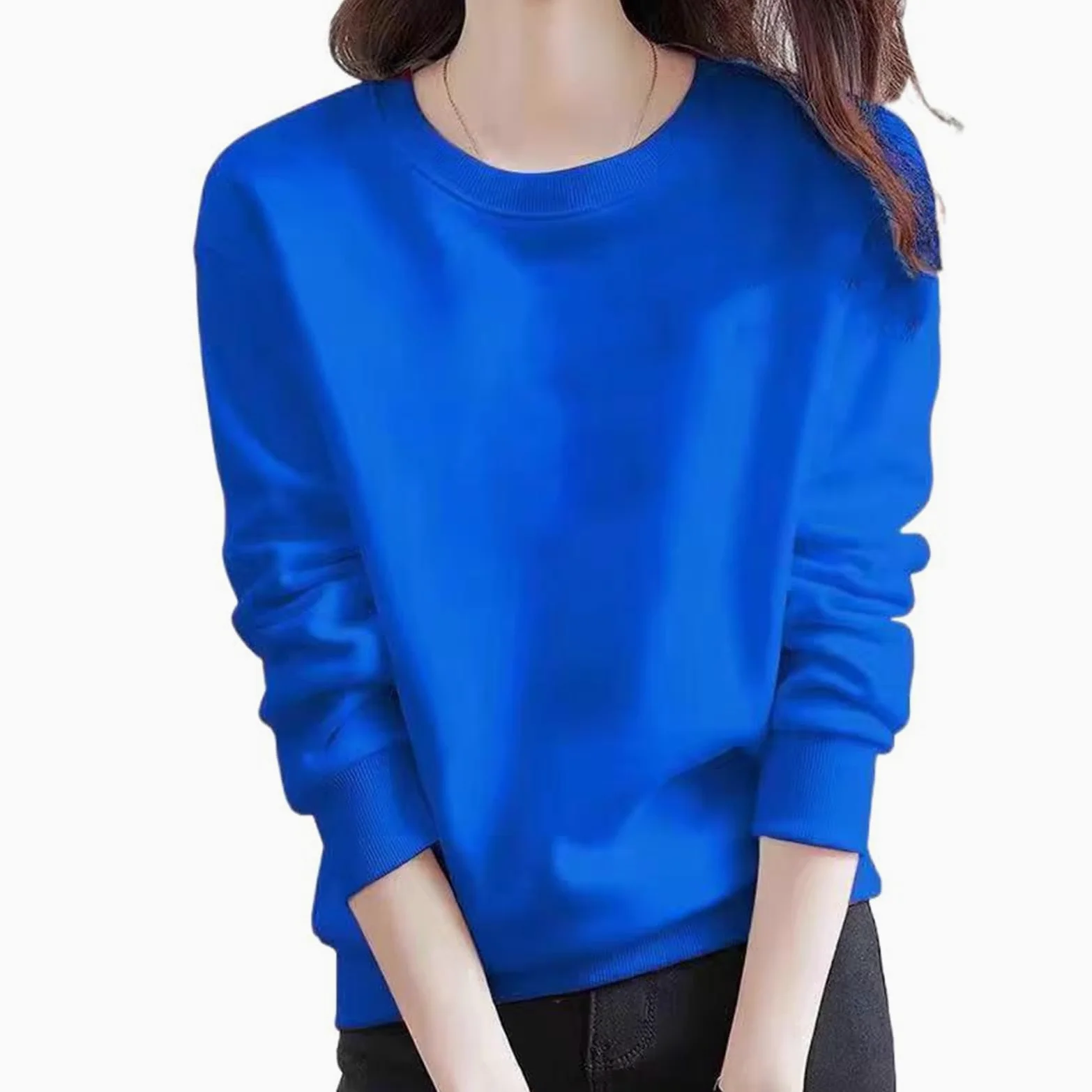 Sudadera Holgada para Mujer, Cuello Alto, de Doble Cara con Felpa