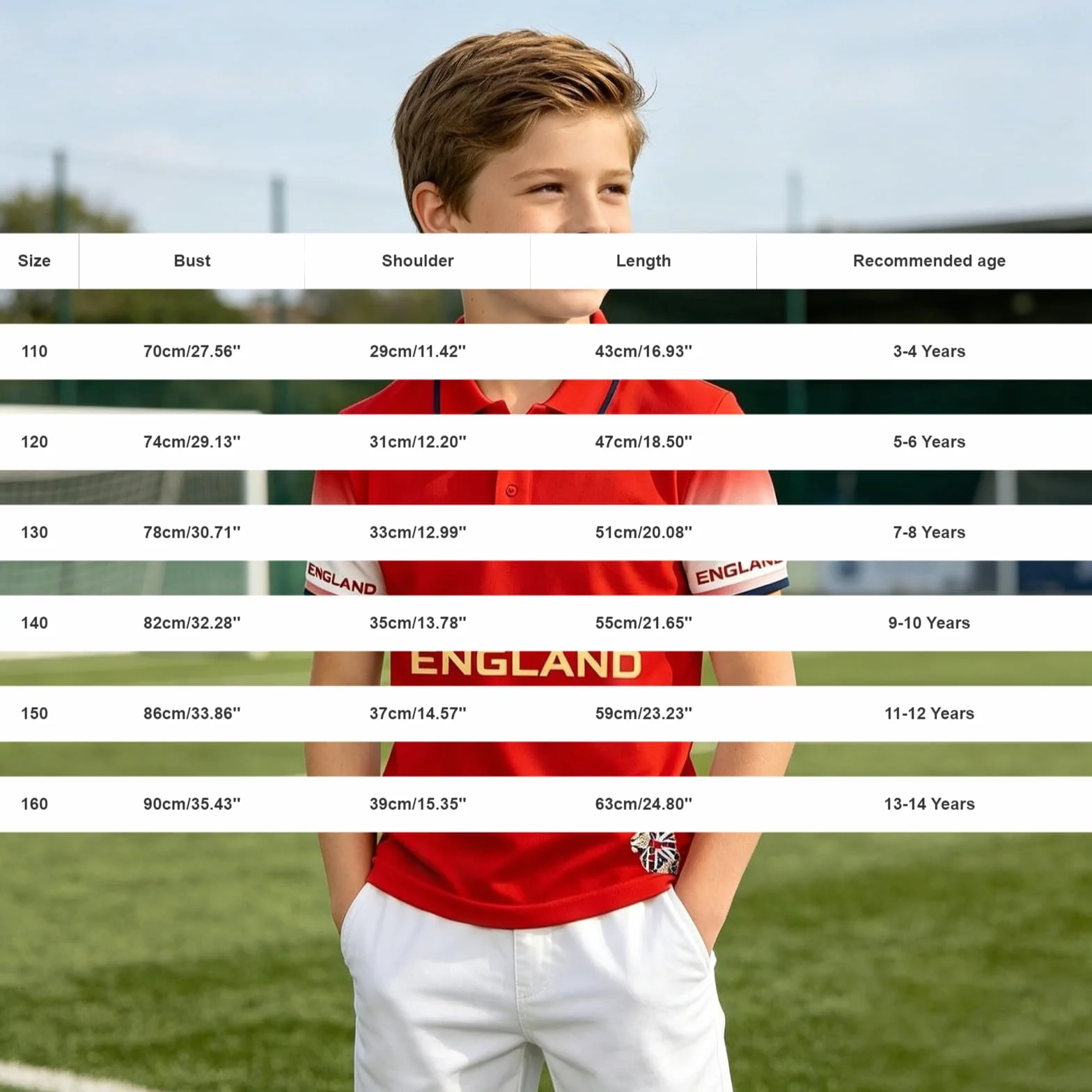 Camiseta Inglaterra fútbol niños manga corta cuello transpirable