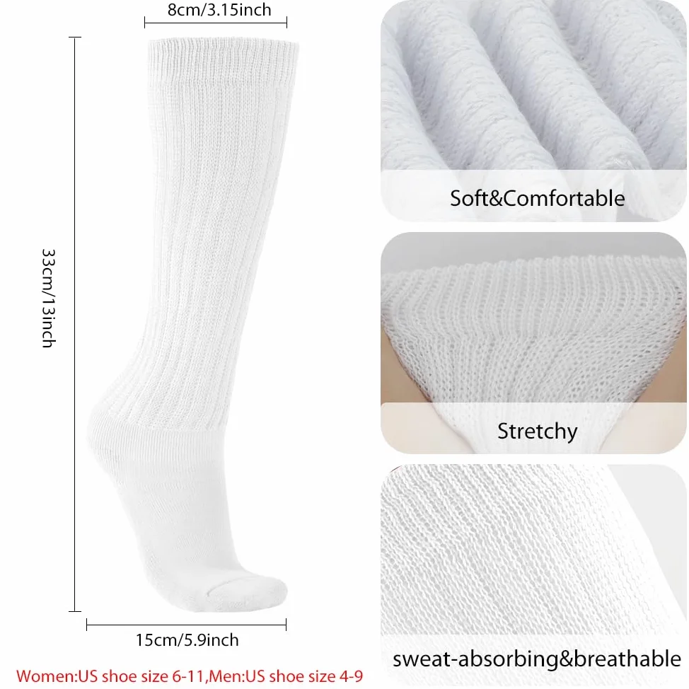 Calcetines altos hasta la rodilla para mujer y hombre, paquete de calcetines largos de neón