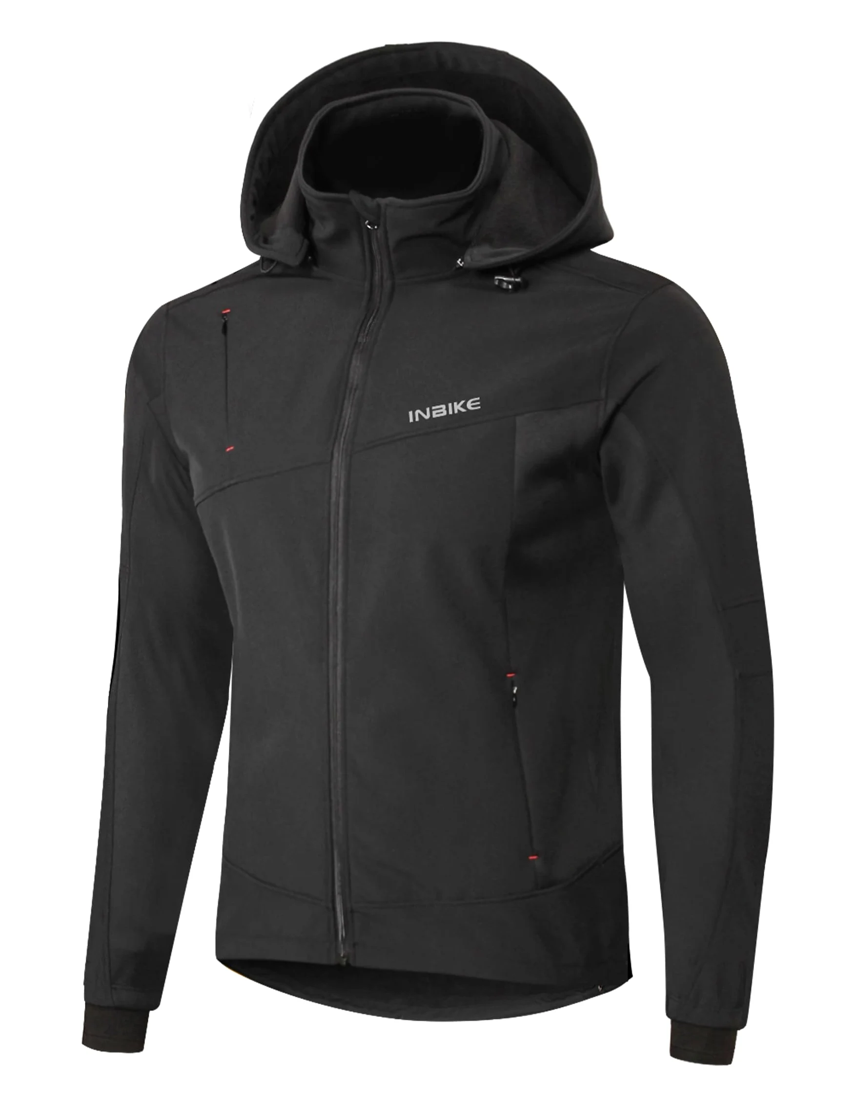 INBIKE Chaqueta Softshell Cálida Para Invierno Cazadora Resistente Al Viento y Agua Con Capucha Extraíble y Forro Polar Suave Para Trekking Senderismo Escalada Ciclismo Running 7103