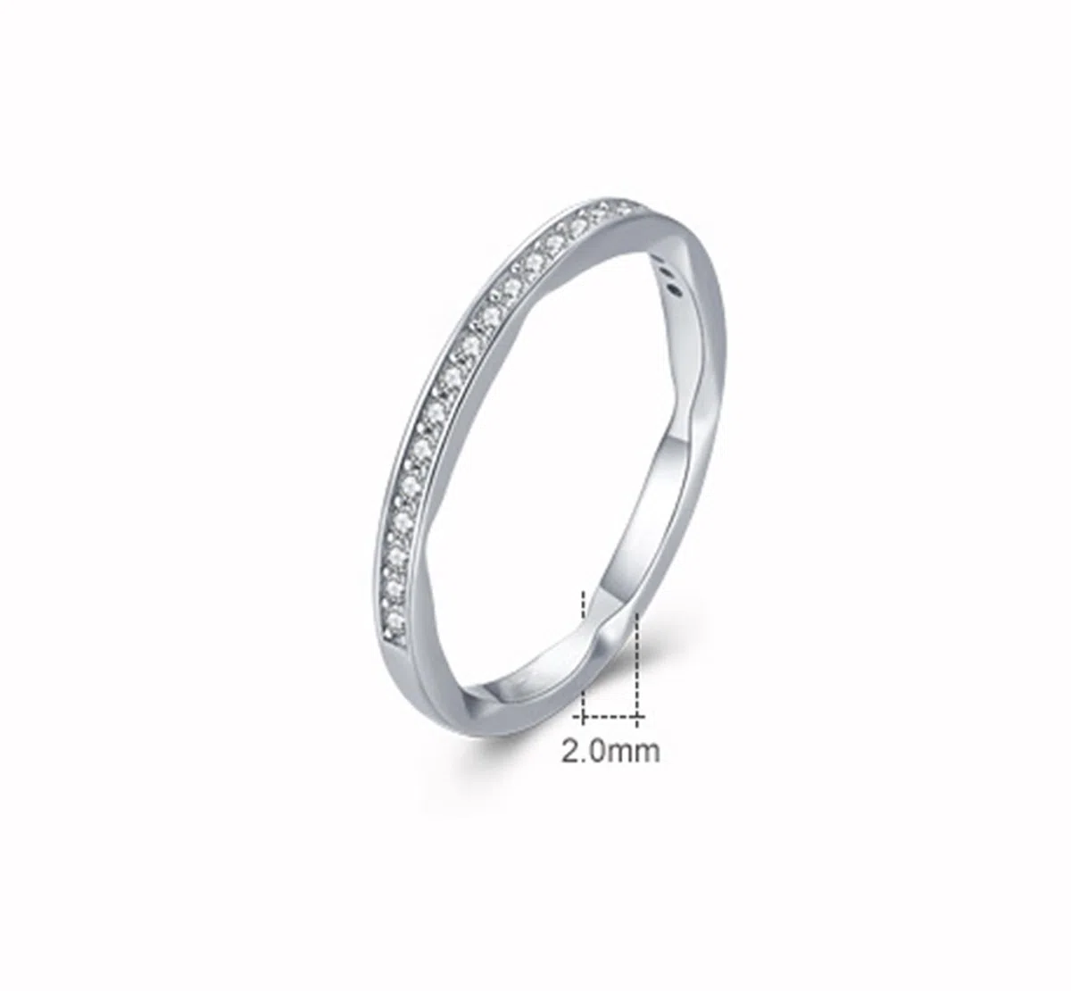 Anillo de oro blanco, diamante cultivado en laboratorio, anillos de compromiso, oro real, alianzas de media eternidad, anillo de oro para mujer
