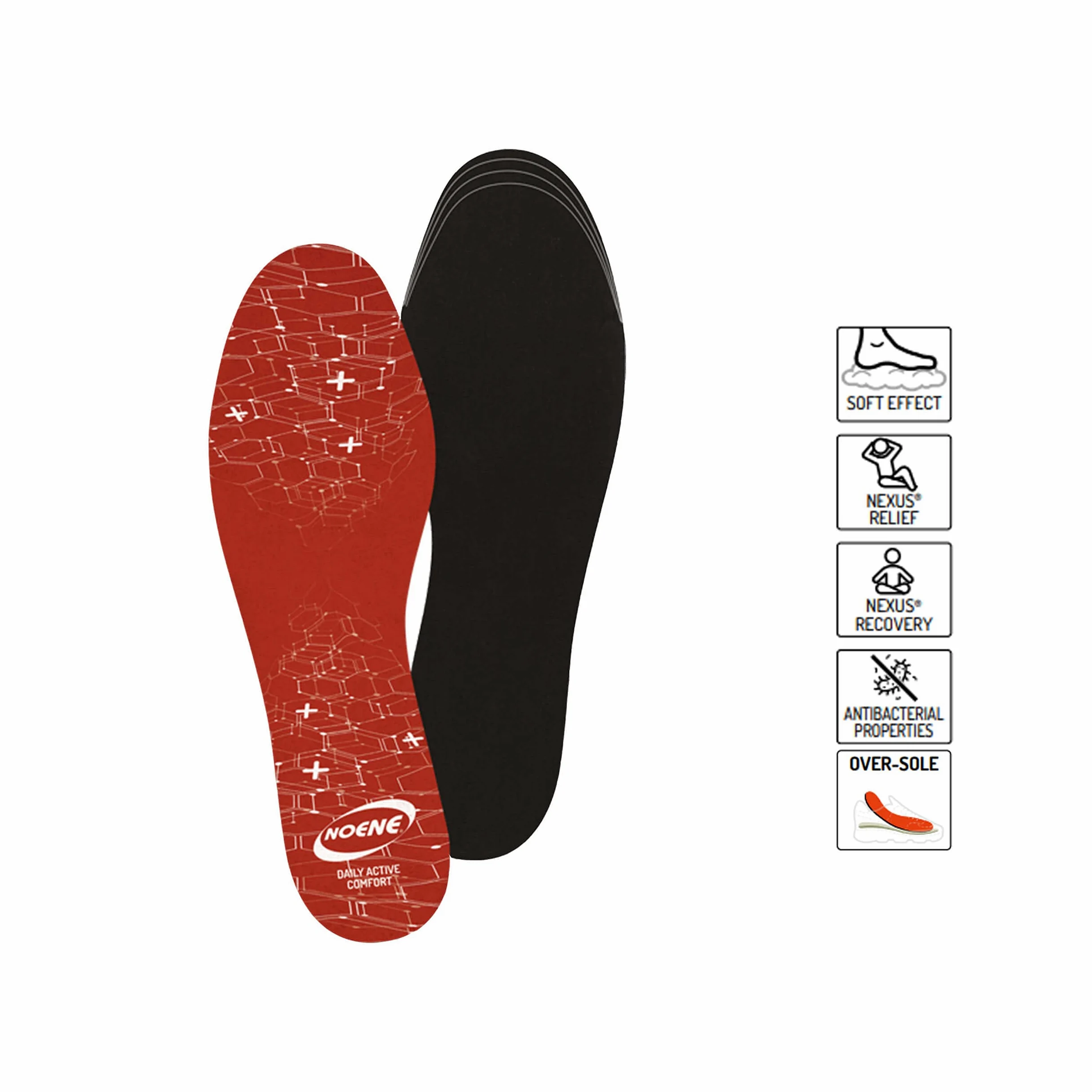 Noene Plantillas DAILY ACTIVE COMFORT Plantillas Antishock para Calzado Deportivo perfectas para el deporte y para la vida cotidiana ideal para Hombre y Mujer h: 4 mm - 40/42